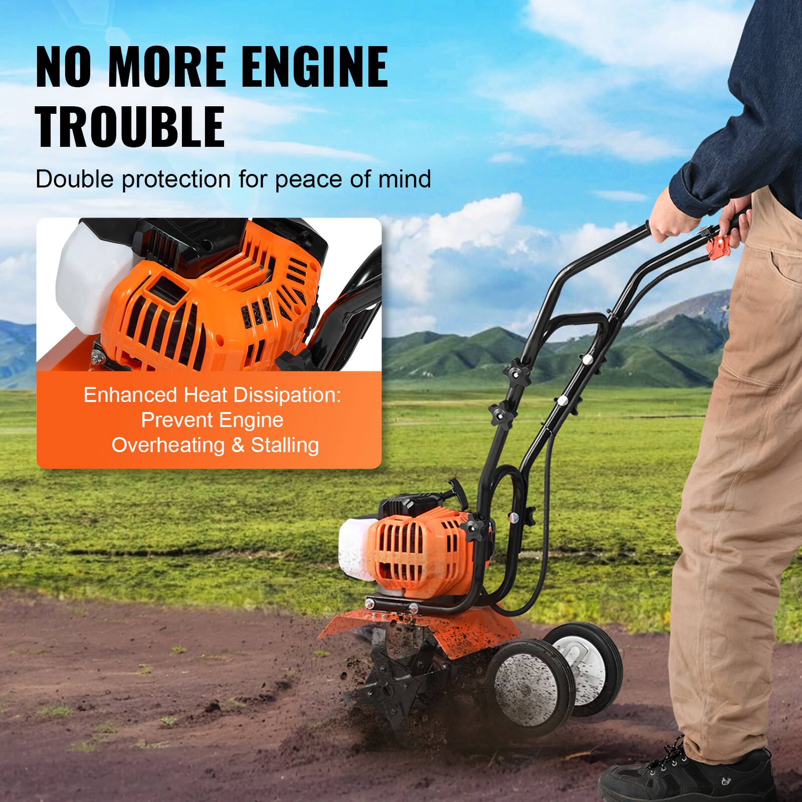 NO MORE ENGINE TROUBLE  
Double protection for peace of mind  

Enhanced Heat Dissipation:  
Prevent Engine Overheating & Stalling