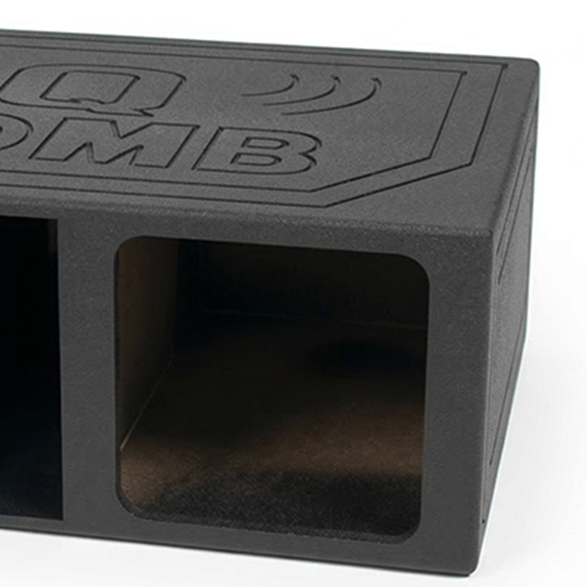 Alt View 2. QPower - QPower QBOMB12VLSQ Dual 12 Inch XL Vented Side Ported Speaker Square Box - Charcoal Black.