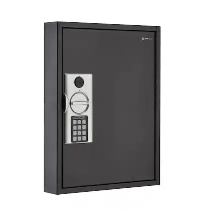 Front. AdirOffice - Steel Digital Key Cabinet, 60-Key Capacity with Programmable Lock - Black.