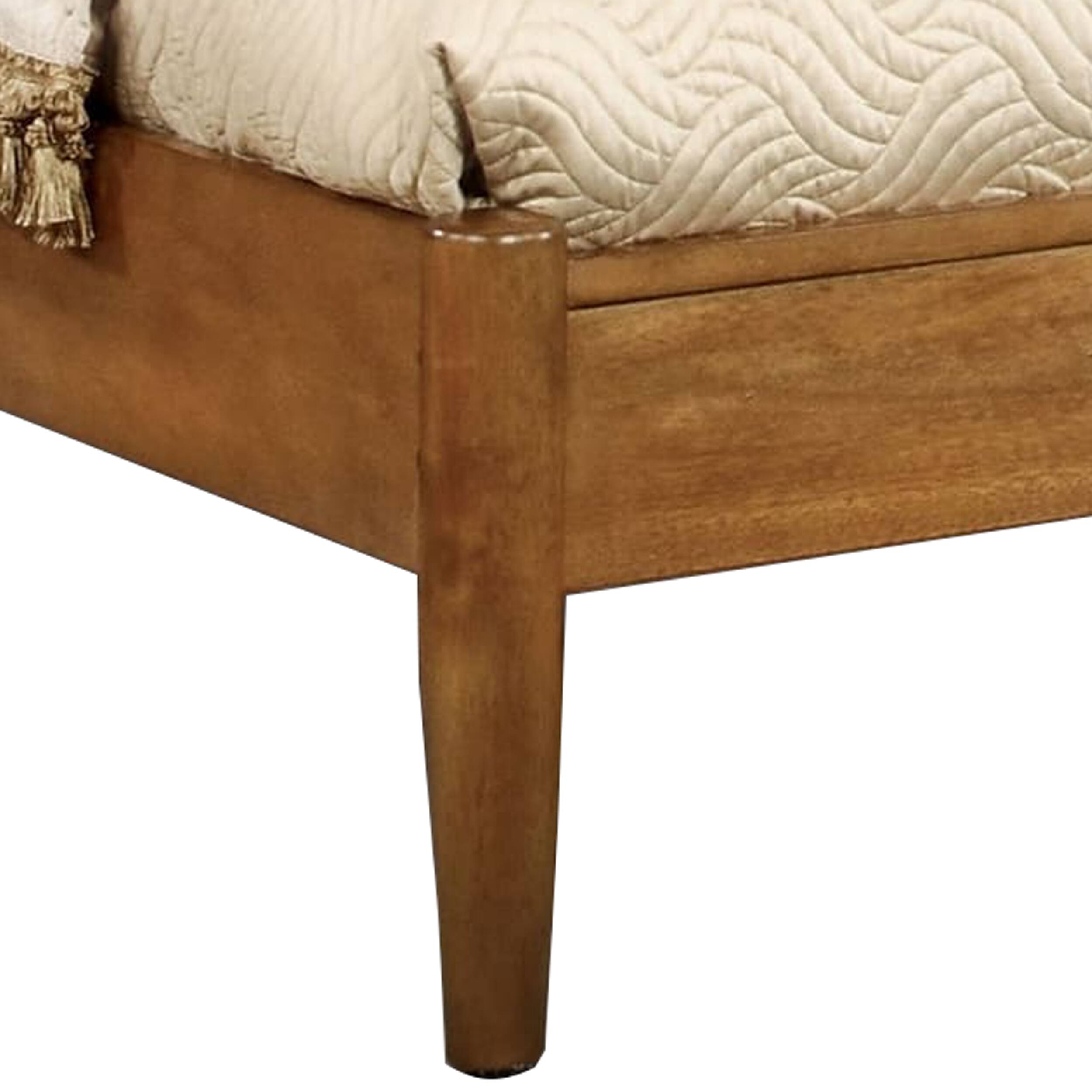 Alt View 1. Manhattan Lane - Wooden Full Size Bed with Panel Headboard, Oak Brown - Brown.