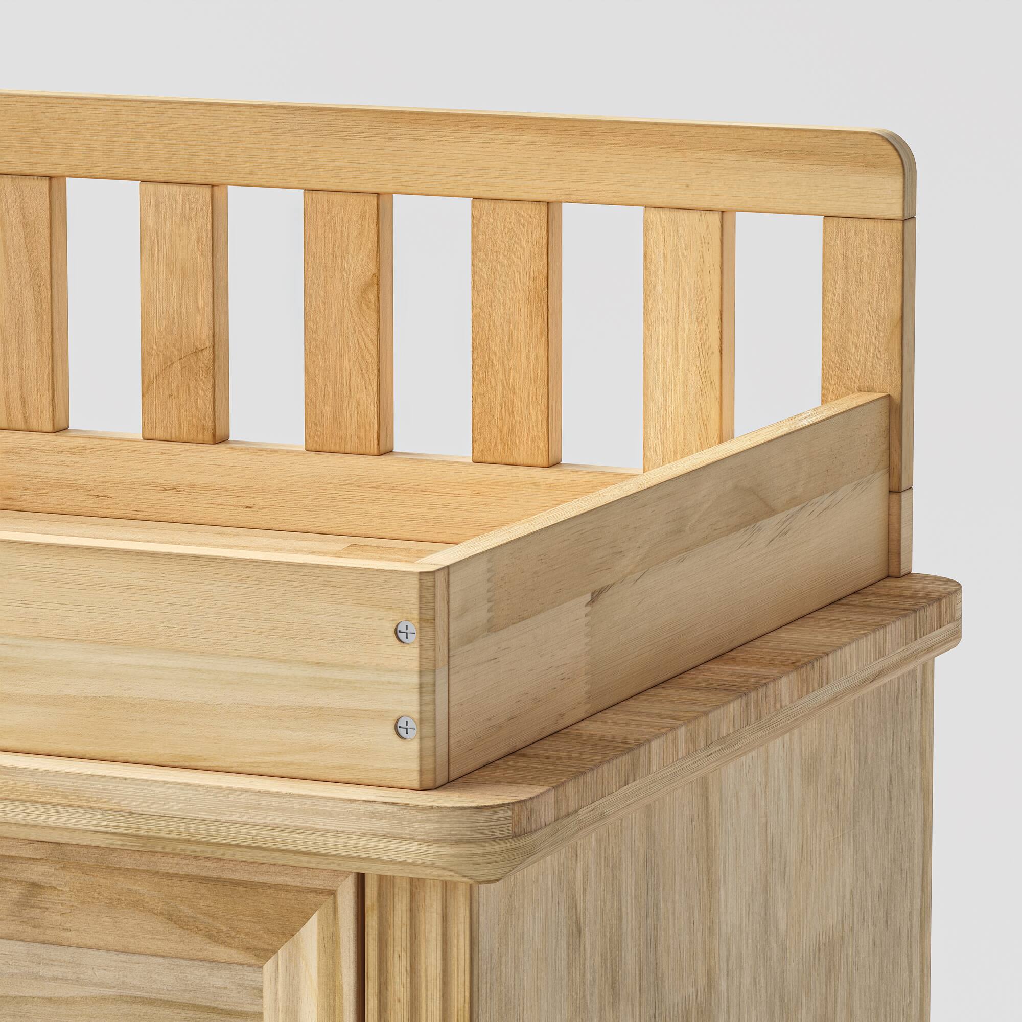 Alt View 1. Homsee - Solid Wood Baby Changing Table Dresser with Anti-Tip Kit, 90% Wood Construction and Smooth Drawers - Wooden.