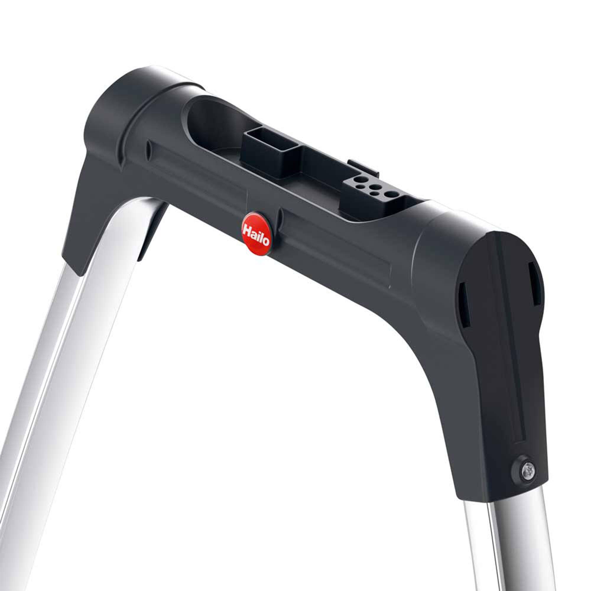 Alt View 7. Hailo - Hailo Folding Step Stool, 2 Step Ladder w/Tray for Home & Kitchen, K100, Silver - Metal & Black.