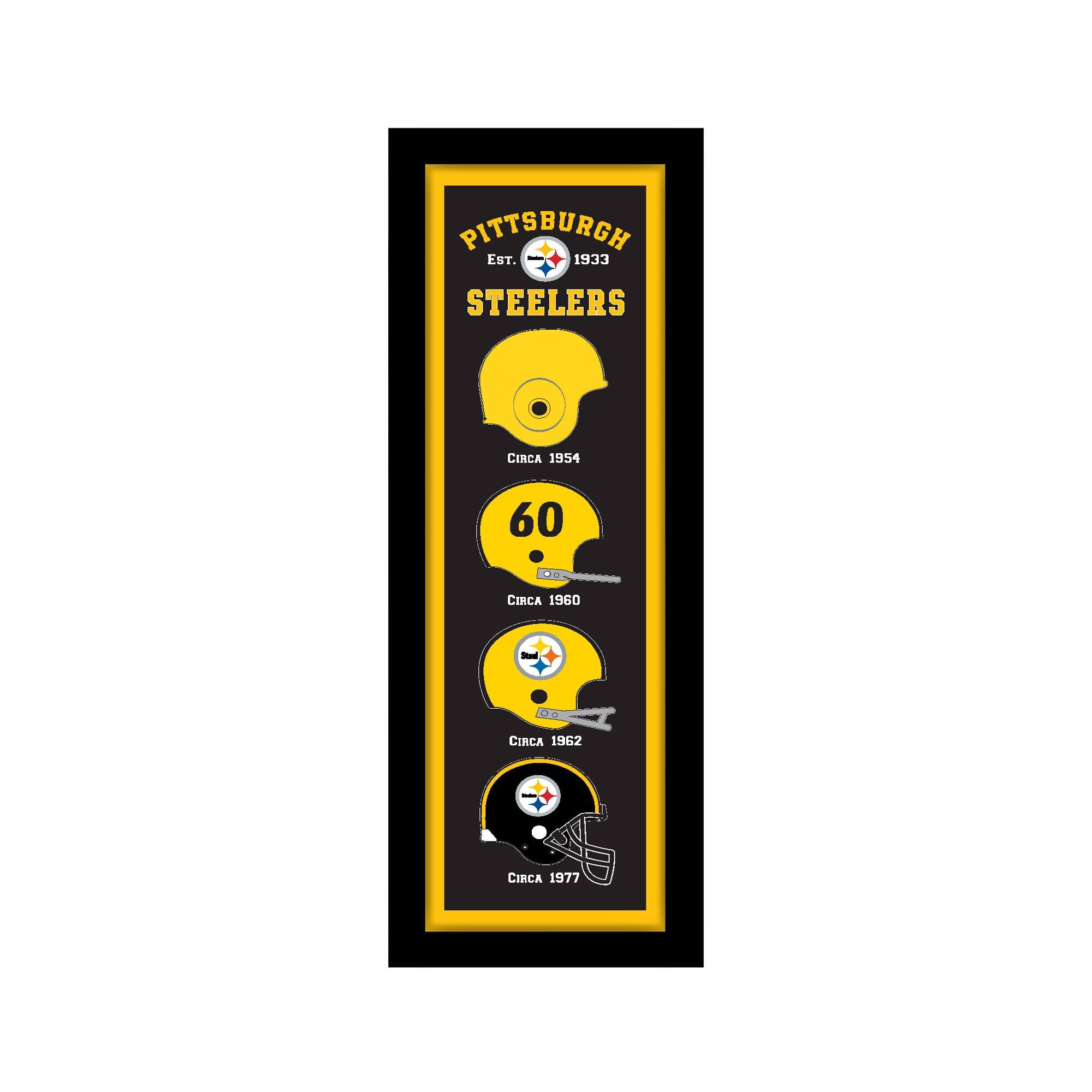 Pittsburgh Steelers 12" x 36" Helmet Heritage Framed Banner