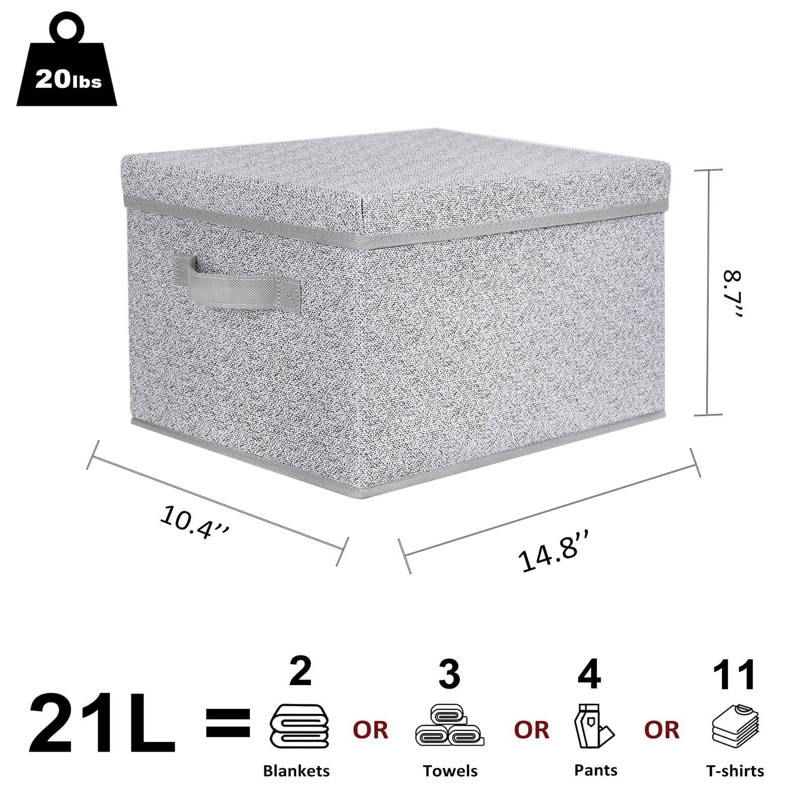 20 lbs  
8.7" x 10.4" x 14.8"  
21L = 2 Blankets OR 3 Towels OR 4 Pants OR 11 T-shirts