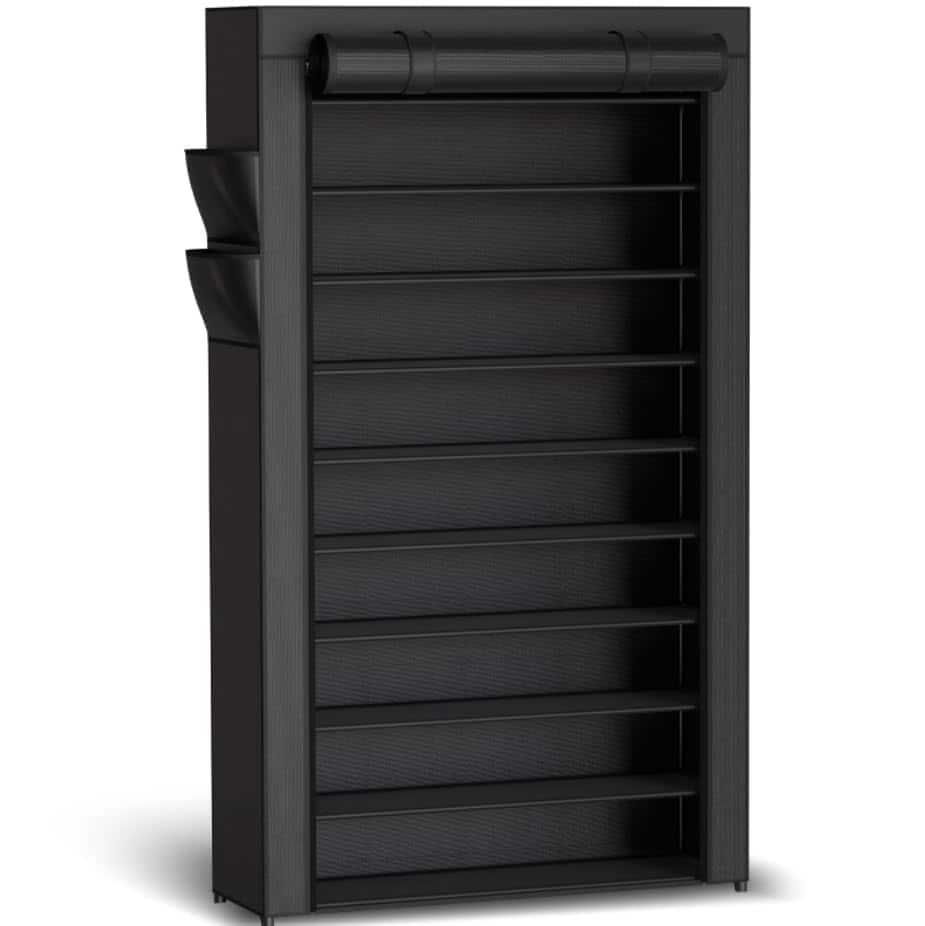 Refined Abode Design - Shoe Rack Organizer Rack Space Space Small Home Household Essential Item Solution Design - Black 33.6" x 12.4" x 69.3"
