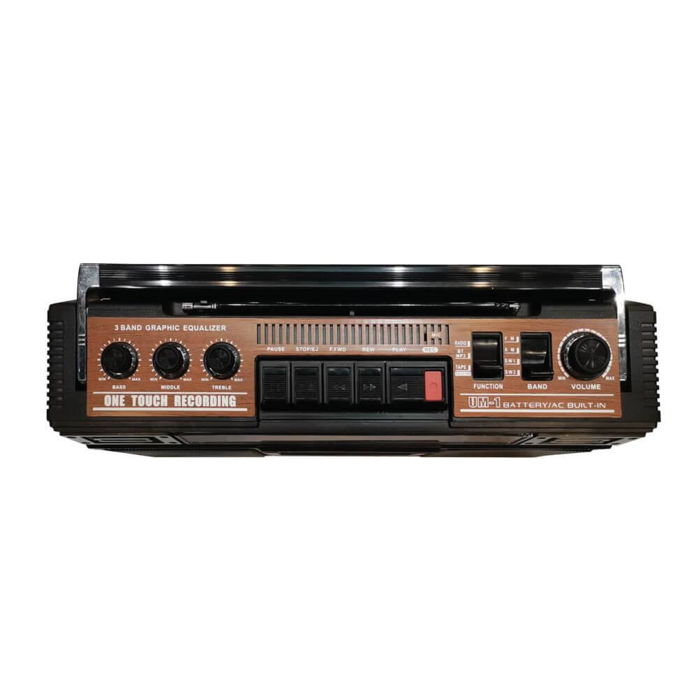 - 3 Band Graphic Equalizer
- One Touch Recording
- Function Band Volume
- UM-1 Battery/AC Built-In
