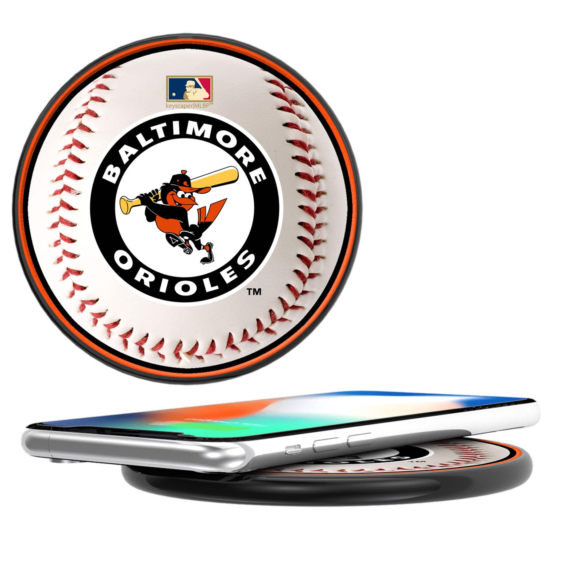 Keyscaper - Baltimore Orioles 1966-69 10-Watt Baseball Cooperstown Design Wireless Charger - Multicolor