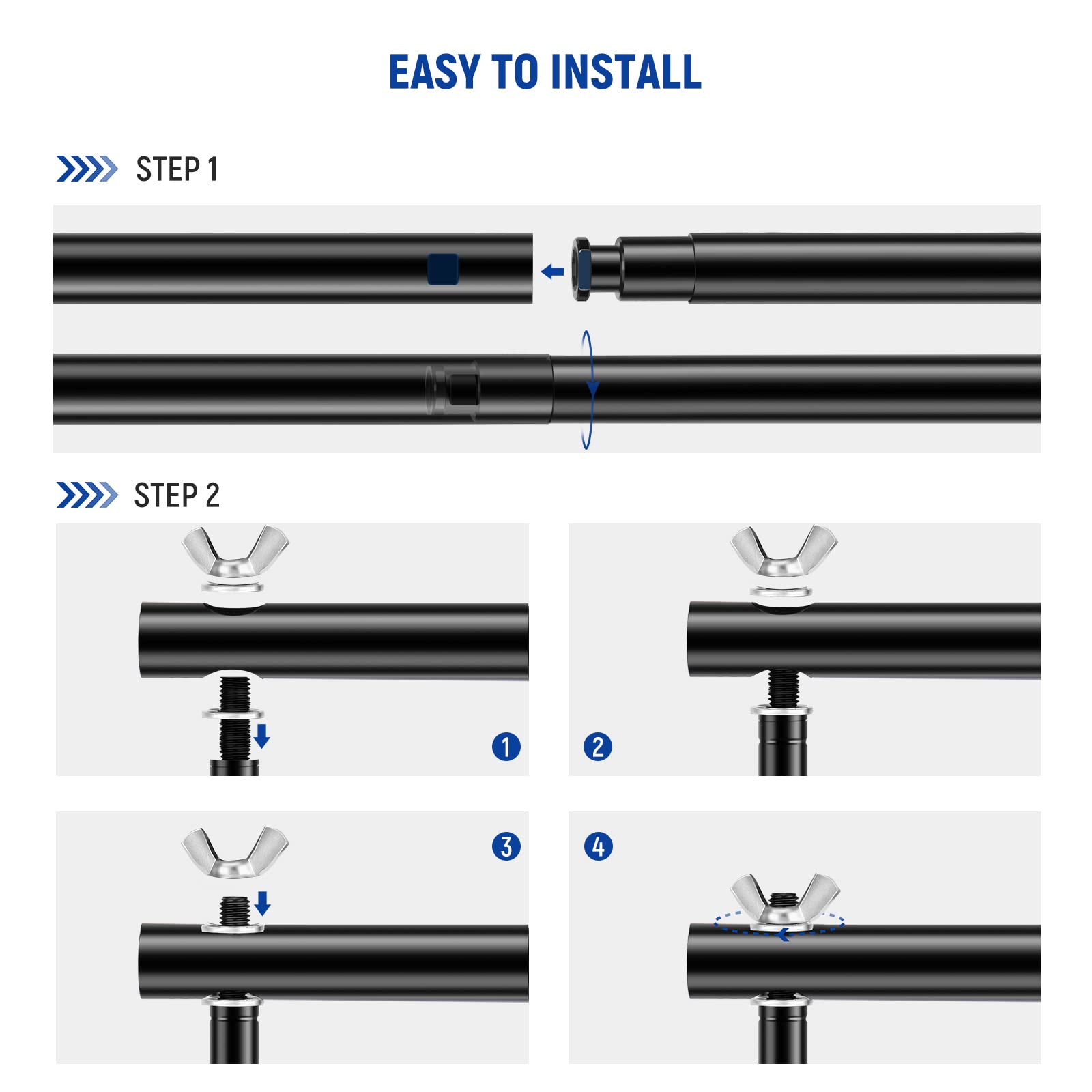 EASY TO INSTALL

STEP 1

STEP 2

1 2 3 4