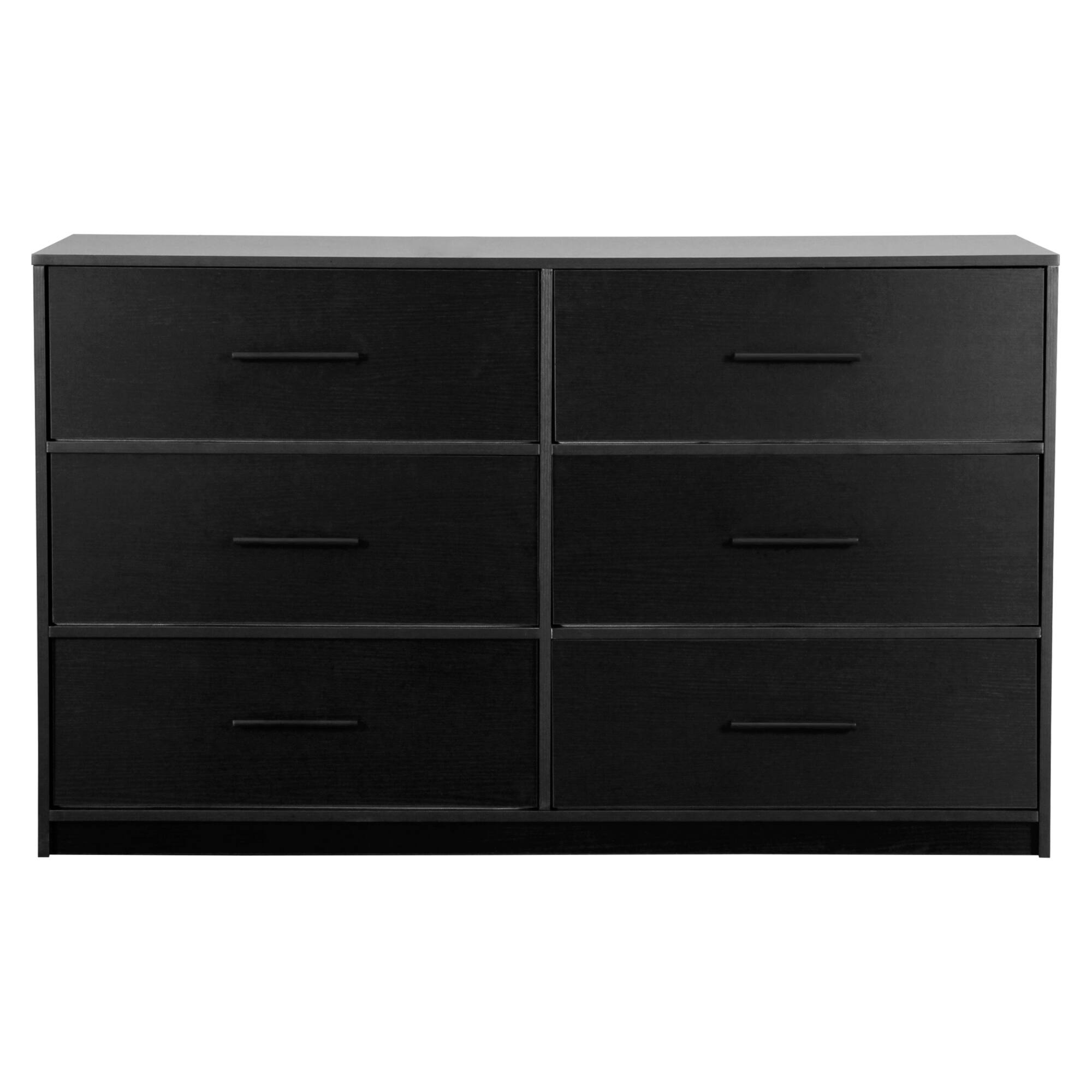 Alt View 1. GOODSILO - Modern 6-Drawer Fabric Dresser with Water-Resistant Wood Top for Bedroom Storage - Black.