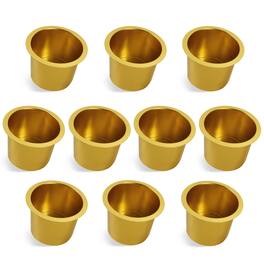 GSE Games & Sports Expert - 10-Pack Jumbo Aluminum Drop-in Cup Holders for Casino Poker Tables, Desk, Boats, RV Cars(Gold)
