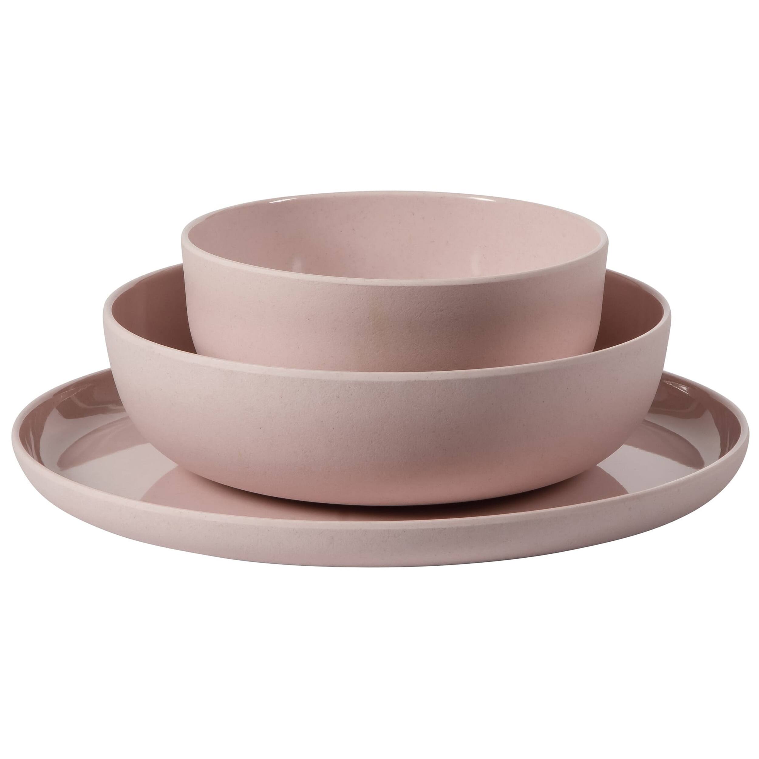Alt View 2. Gibson - Gibson Home Candy Skies 12 Piece Wheat Straw Melamine Dinnerware Set in Pink - Pink.