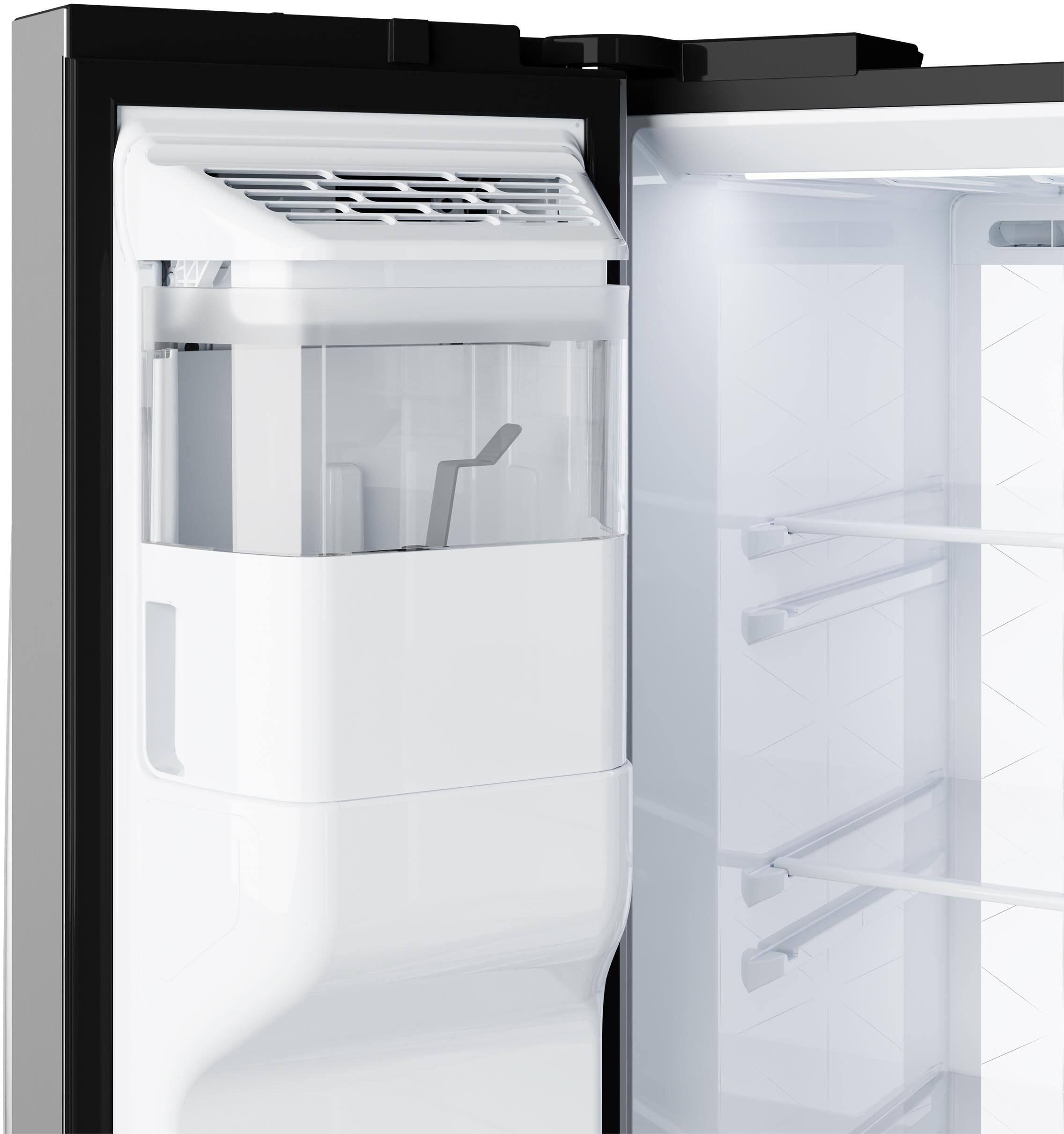 Alt View 22. GE - 27.7 Cu. Ft. Smart Side-By-Side Refrigerator with LED Light Walls and Extra Tall Dispenser - Stainless Steel.