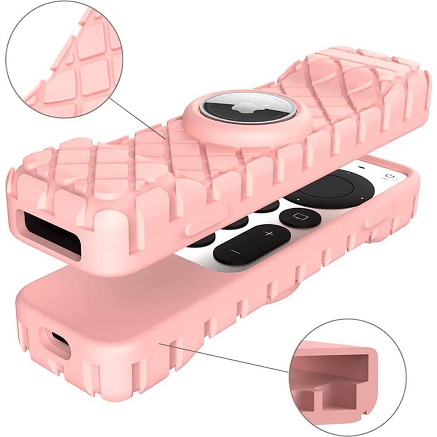 Alt View 13. SaharaCase - Apple TV 4K Remote Silicone Case for Apple AirTag - Pink.