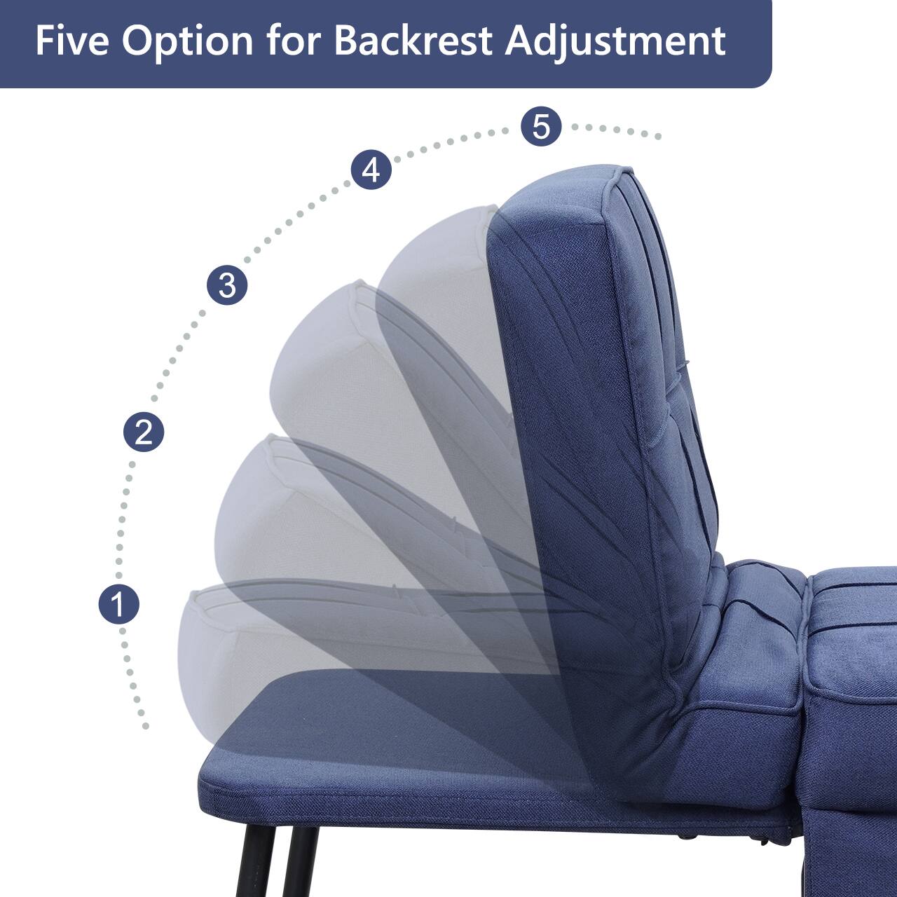 Five Option for Backrest Adjustment  
4 5 3 2 1