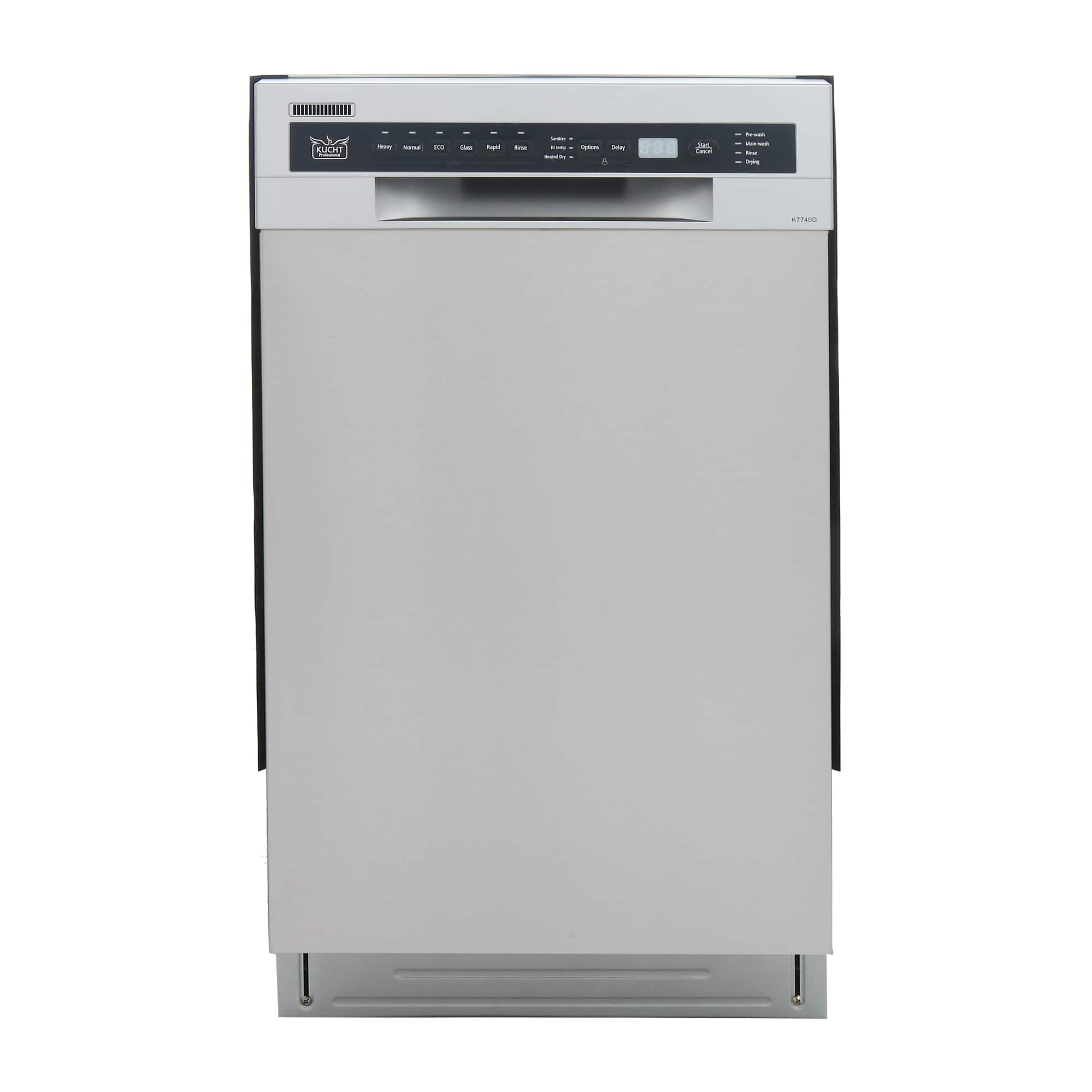 Kucht - 18 in. Front Control Dishwasher in Stainless Steel with Stainless Steel Tub and Multi-Filter System - Stainless Steel