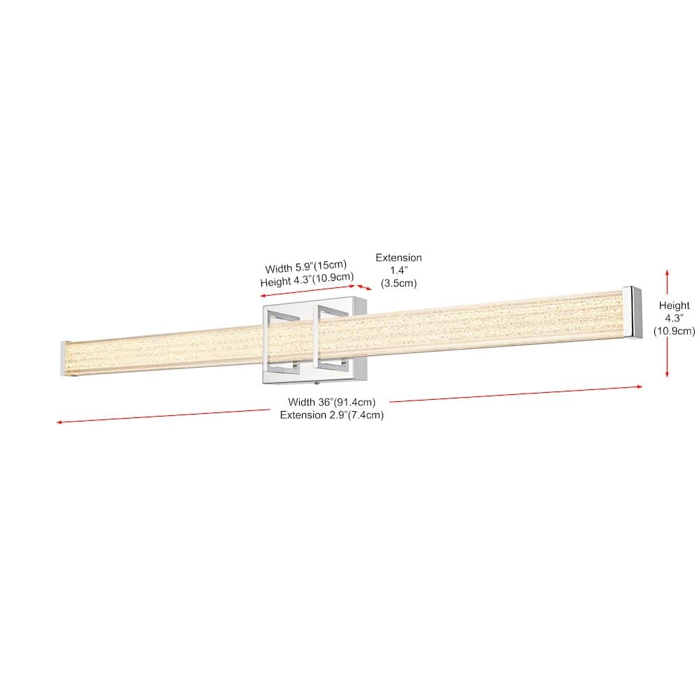 Living District - Ivaan 36 Inch Led Wall Sconce In - Chrome price history on PriceWatchPro