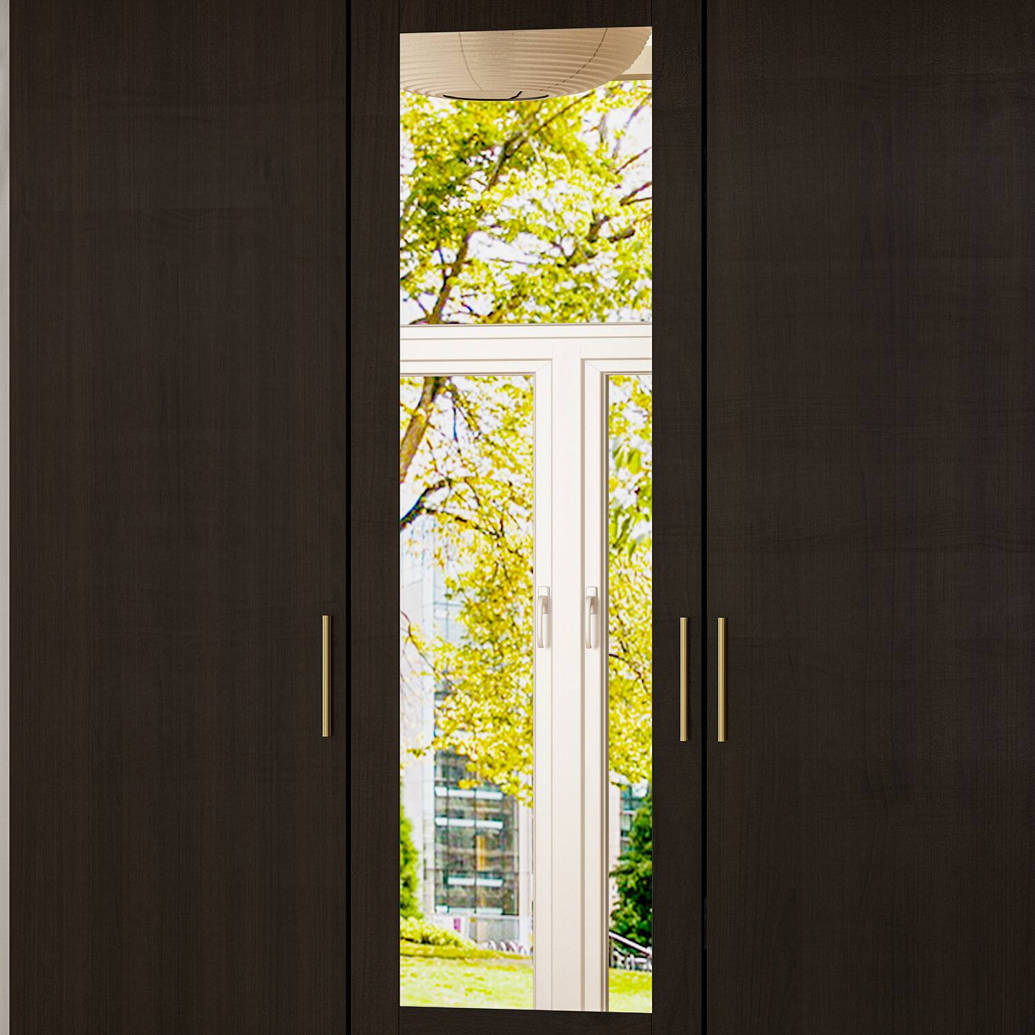 Alt View 4. FUFU & GAGA - FUFU&GAGA Chocolate Classic Wardrobe: Chic Storage with Golden Accents - Brown.