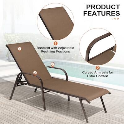 PRODUCT FEATURES

1. Backrest with Adjustable Reclining Positions

2. Curved Armrests for Extra Comfort
