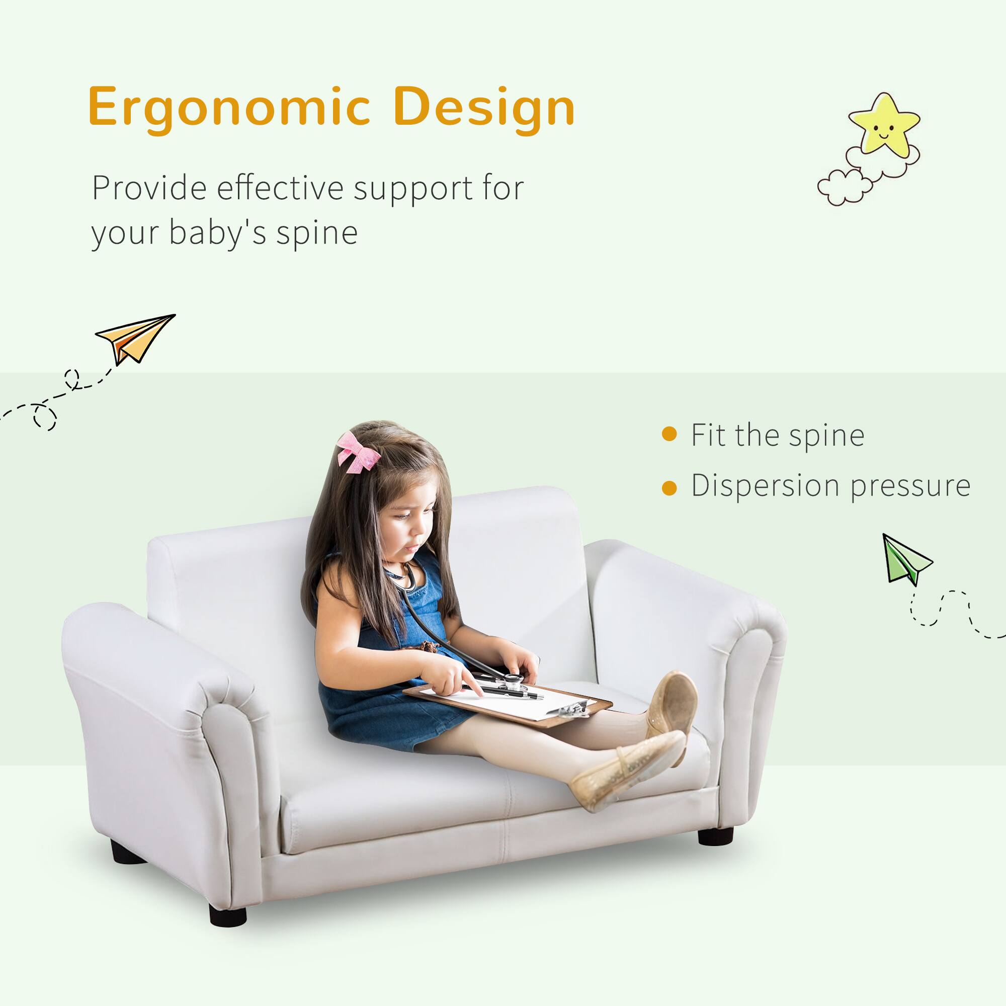 Ergonomic Design

Provide effective support for your baby's spine

- Fit the spine
- Dispersion pressure
