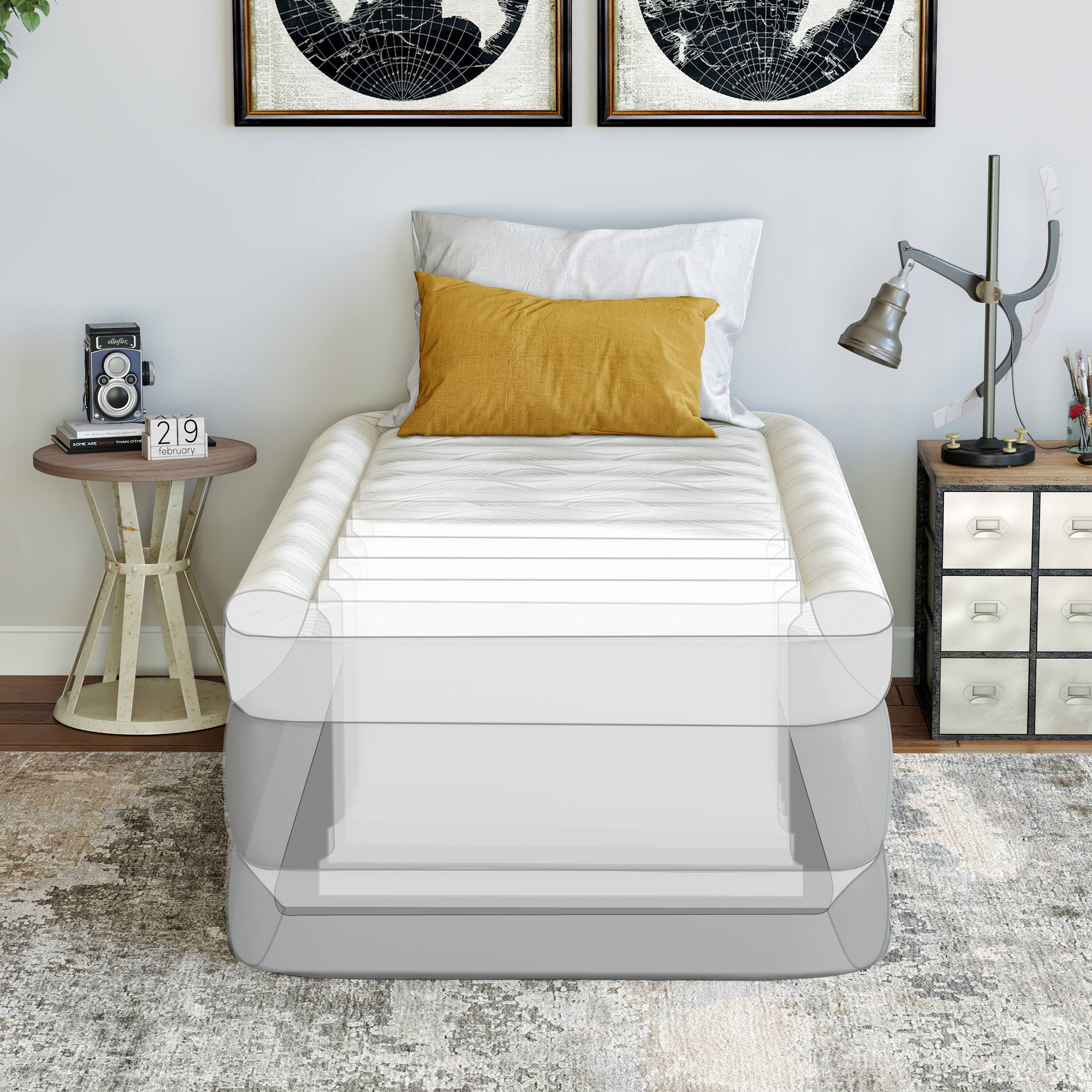 Alt View 4. Beautyrest - Luxaire Air Mattress with Cool Vent Top, Auto Shutoff Pump, Durable Air-Tight Construction - GREY/WHITE.