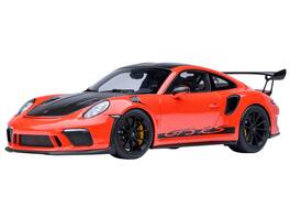 Porsche 911 (991.2) GT3 RS Weissach Lava Orange with Carbon Hood and Top 1/18 Model Car by Autoart