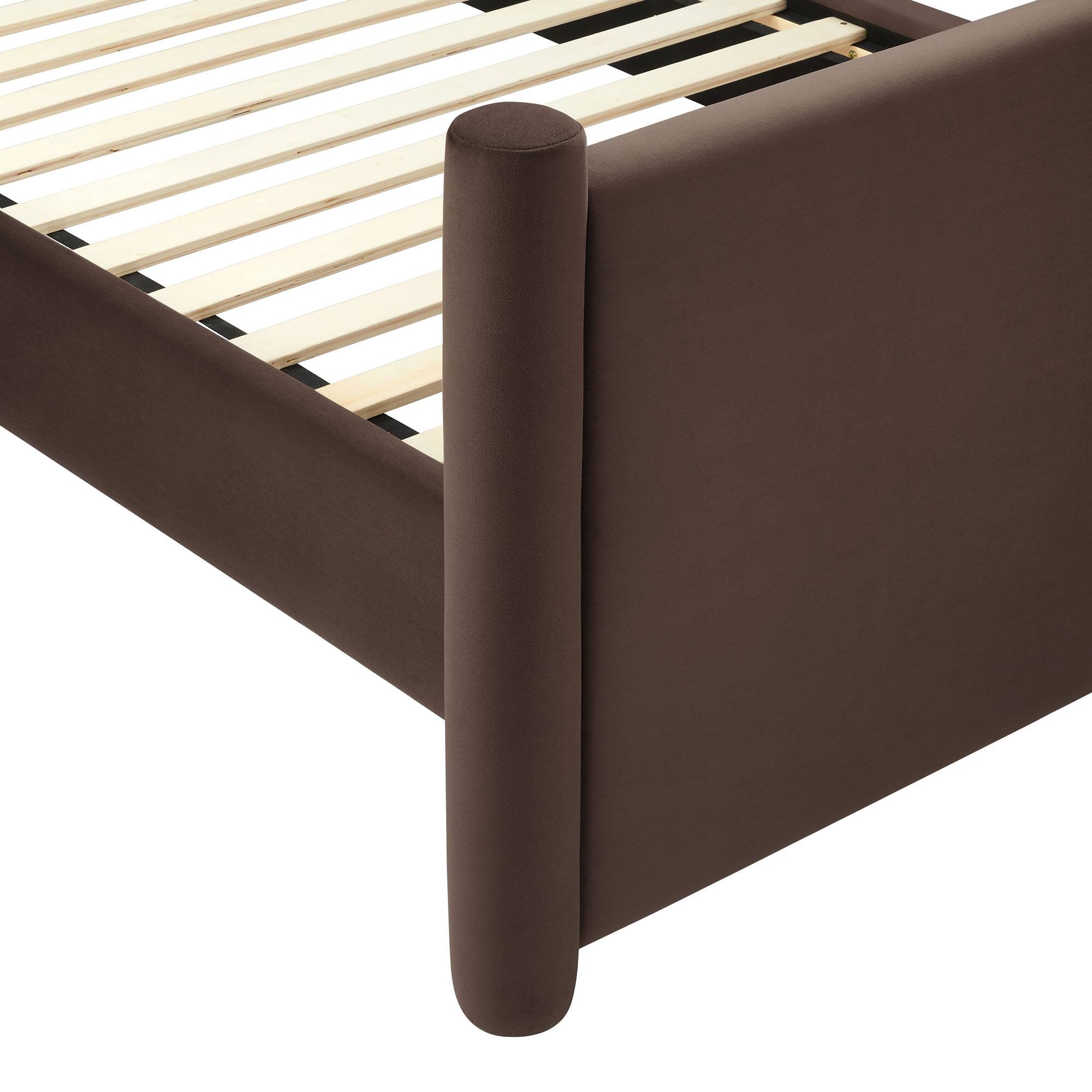 Alt View 5. Modway - Rael Performance Velvet Twin Platform Bed - Brown.