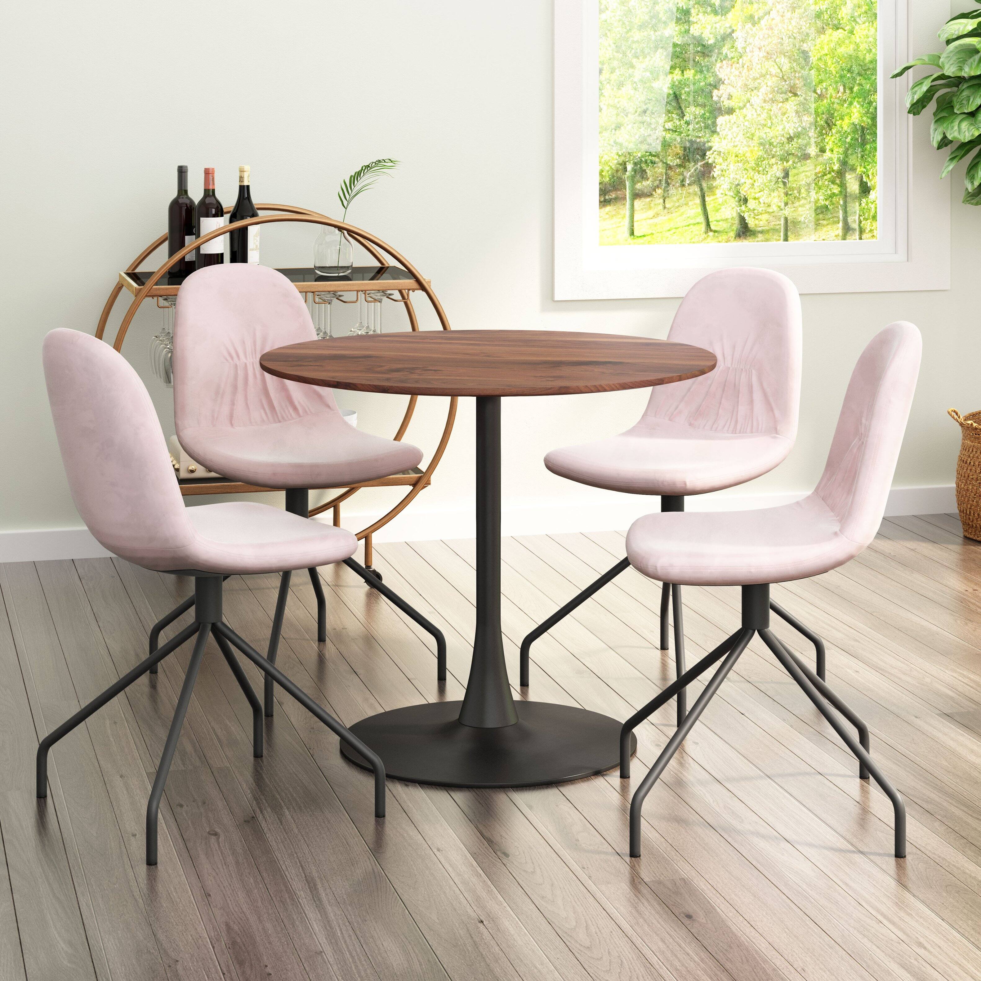 Angle. Hivvago - Opus Dining Table Brown & Black - Brown & Black.
