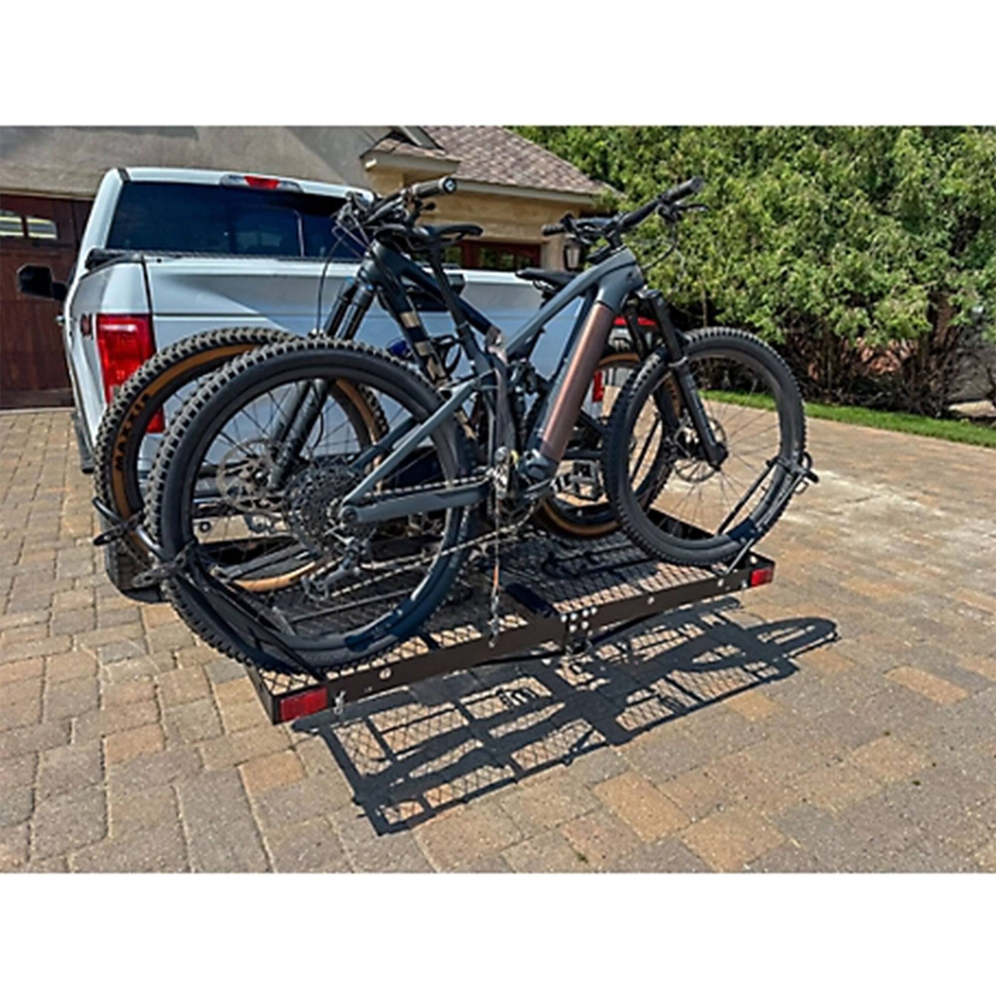 Alt View 4. Tow Tuff - Tow Tuff Fat Tire Bike Cradle Kit for 3 Bikes with Adjustable Straps - Black.