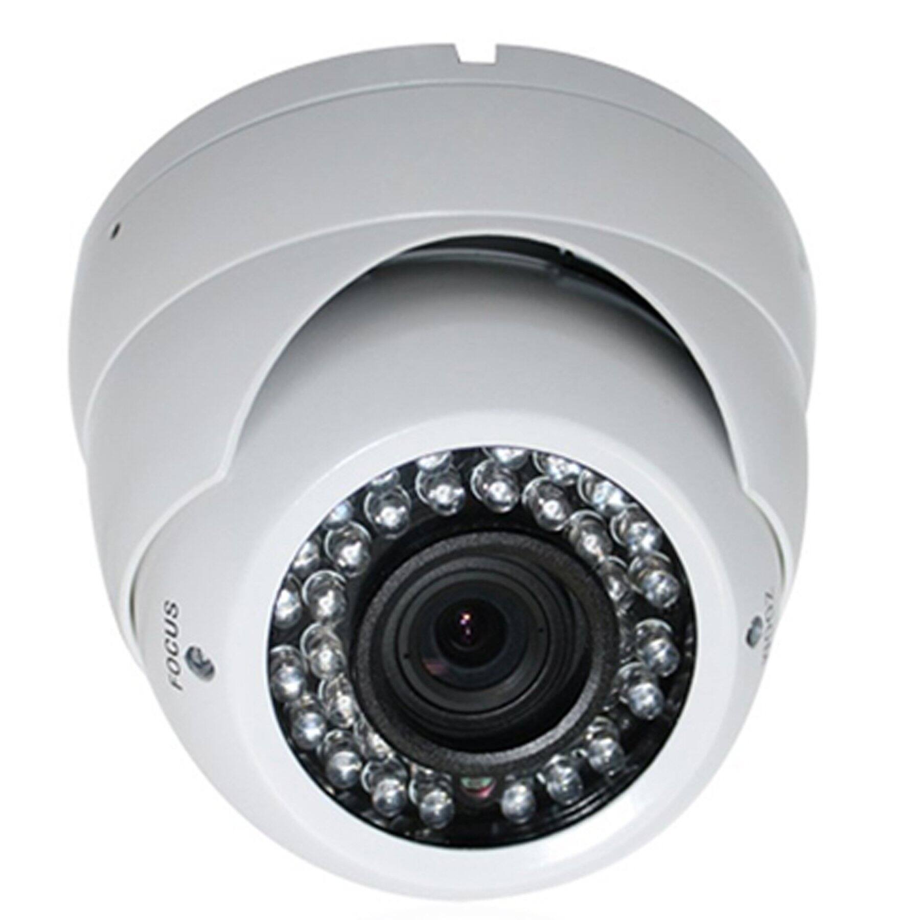 Front. SPT - Wired Outdoor Vandal Dome Camera with 1000TVL Resolution - White.