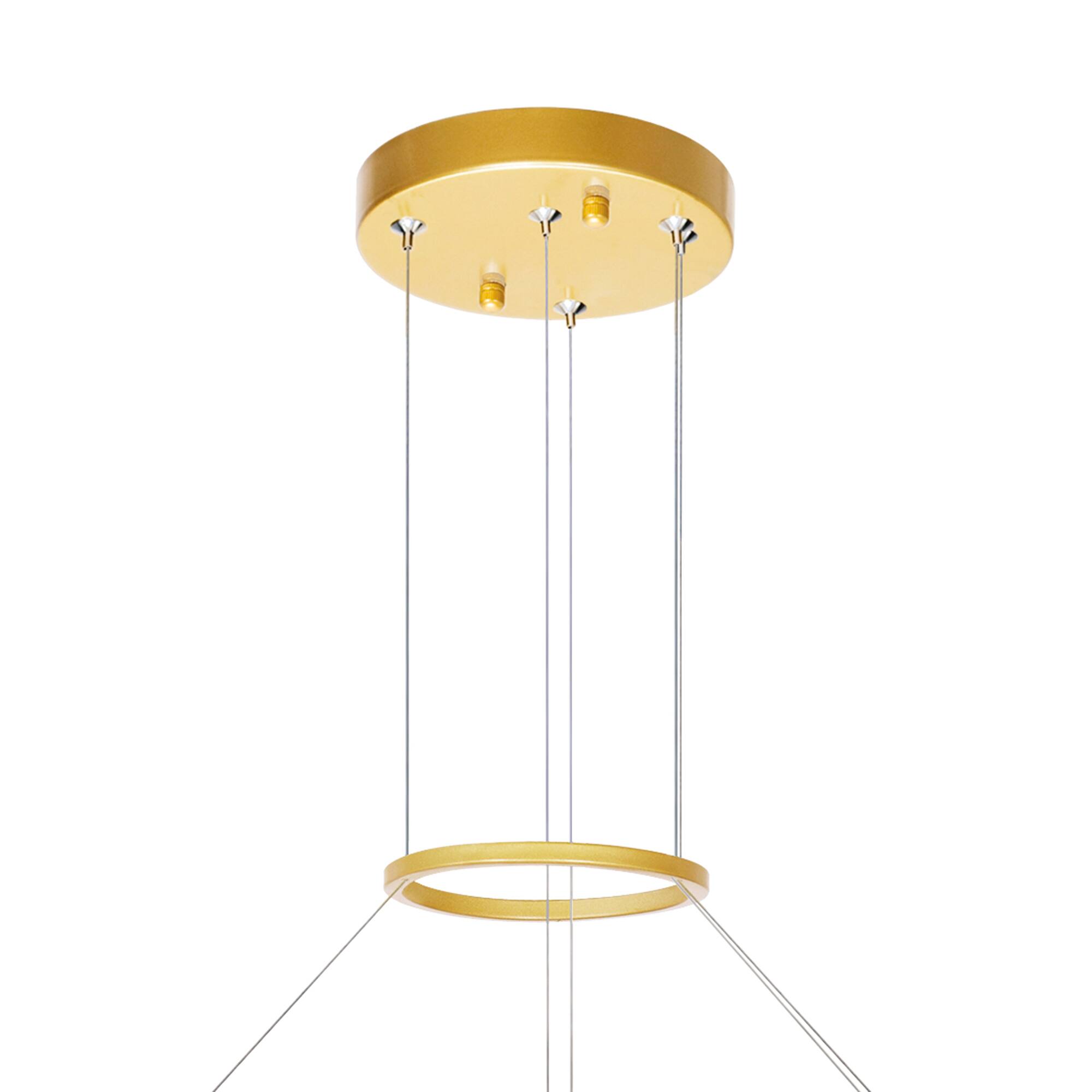 Alt View 2. CWI Lighting - Guadiana 32 in LED Satin Gold Chandelier - Satin Gold.