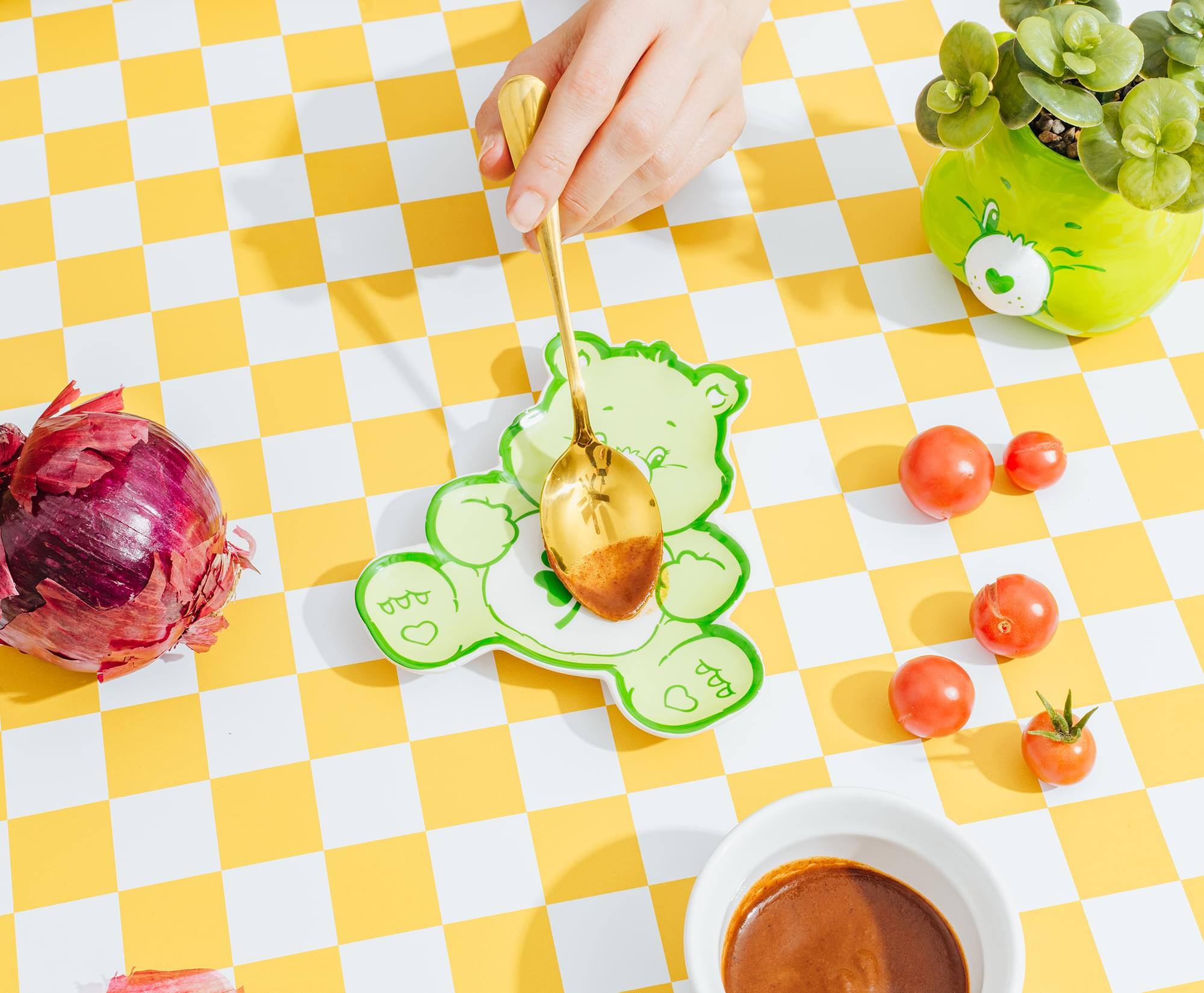 Alt View 5. Silver Buffalo - Care Bears Good Luck Bear Full Body Sculpted Ceramic Trinket Tray Dish - Green.