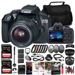 Canon - EOS Rebel T6 DSLR Camera W/ 18-55mm Lens + 2 x 64GB Card + Filter + More