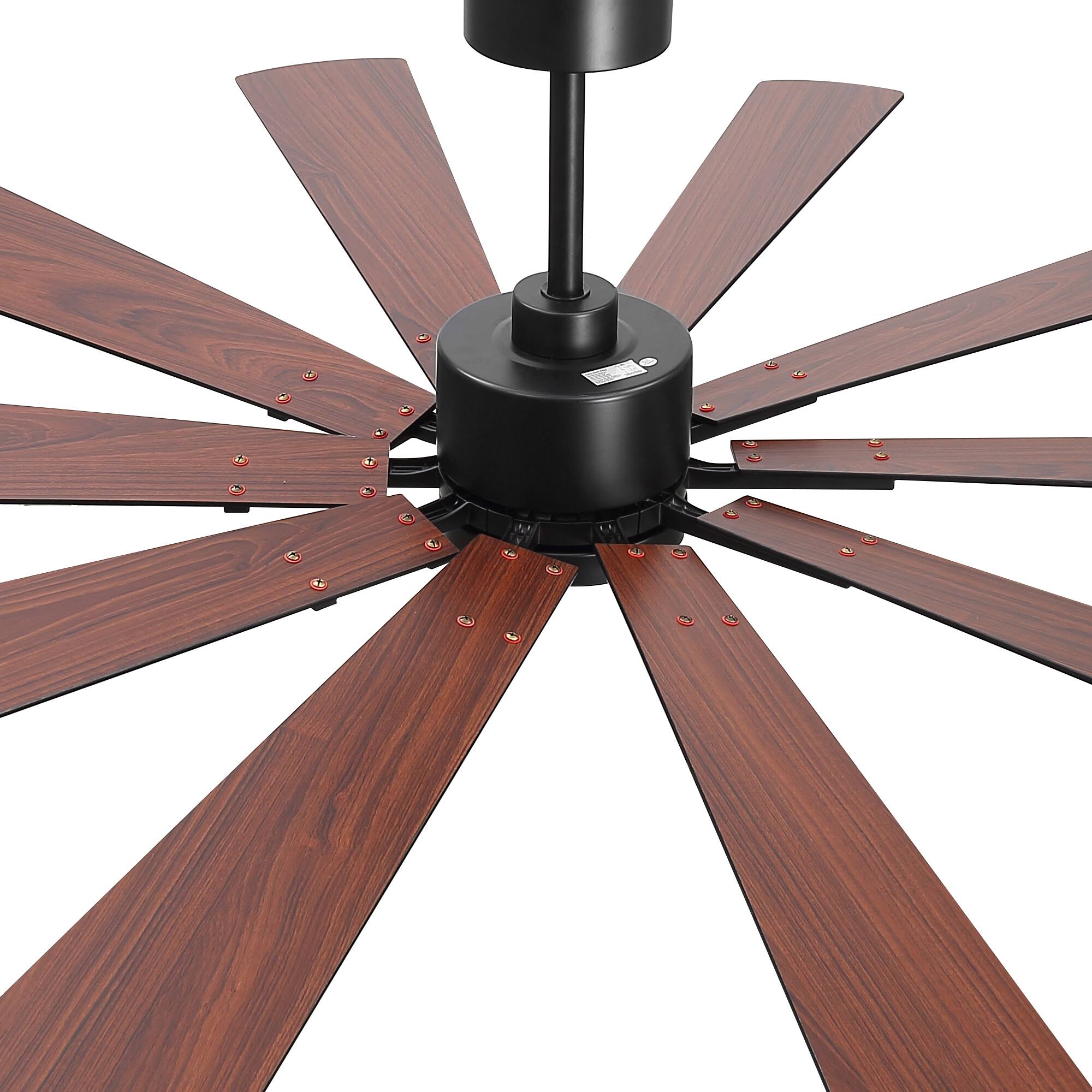 Alt View 10. Breezary - 62-Inch Modern Ceiling Fan with 10 Plywood Blades, DC Motor, 6-Speed Remote, 3-Color Dimmable LED Light, Dual Downrods - Matte Black.