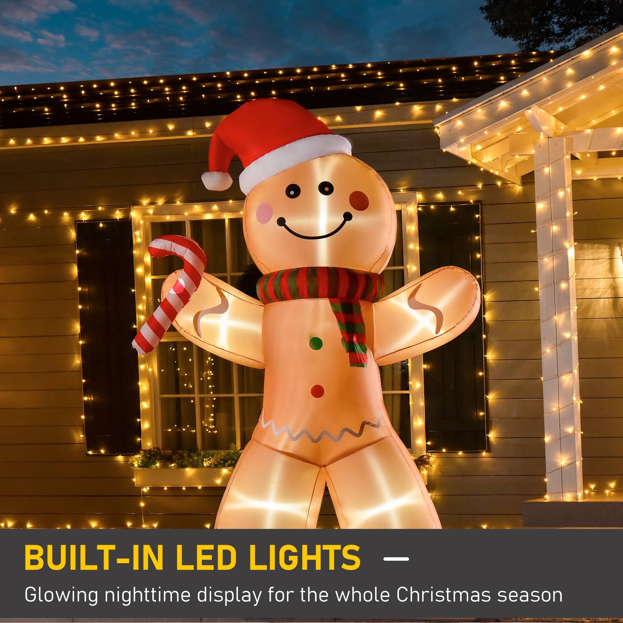 BUILT-IN LED LIGHTS  
Glowing nighttime display for the whole Christmas season