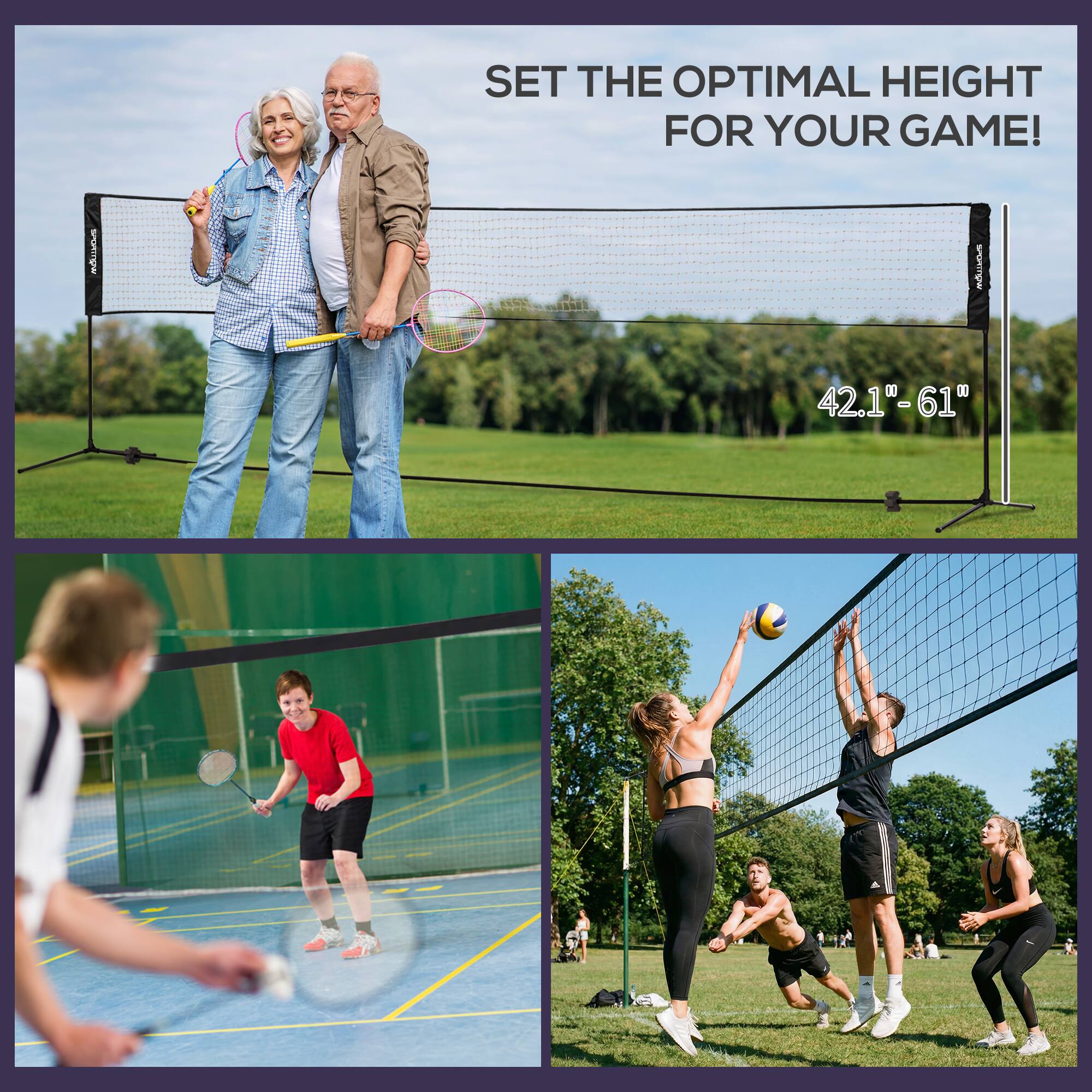 SET THE OPTIMAL HEIGHT FOR YOUR GAME!  
42.1" - 61"