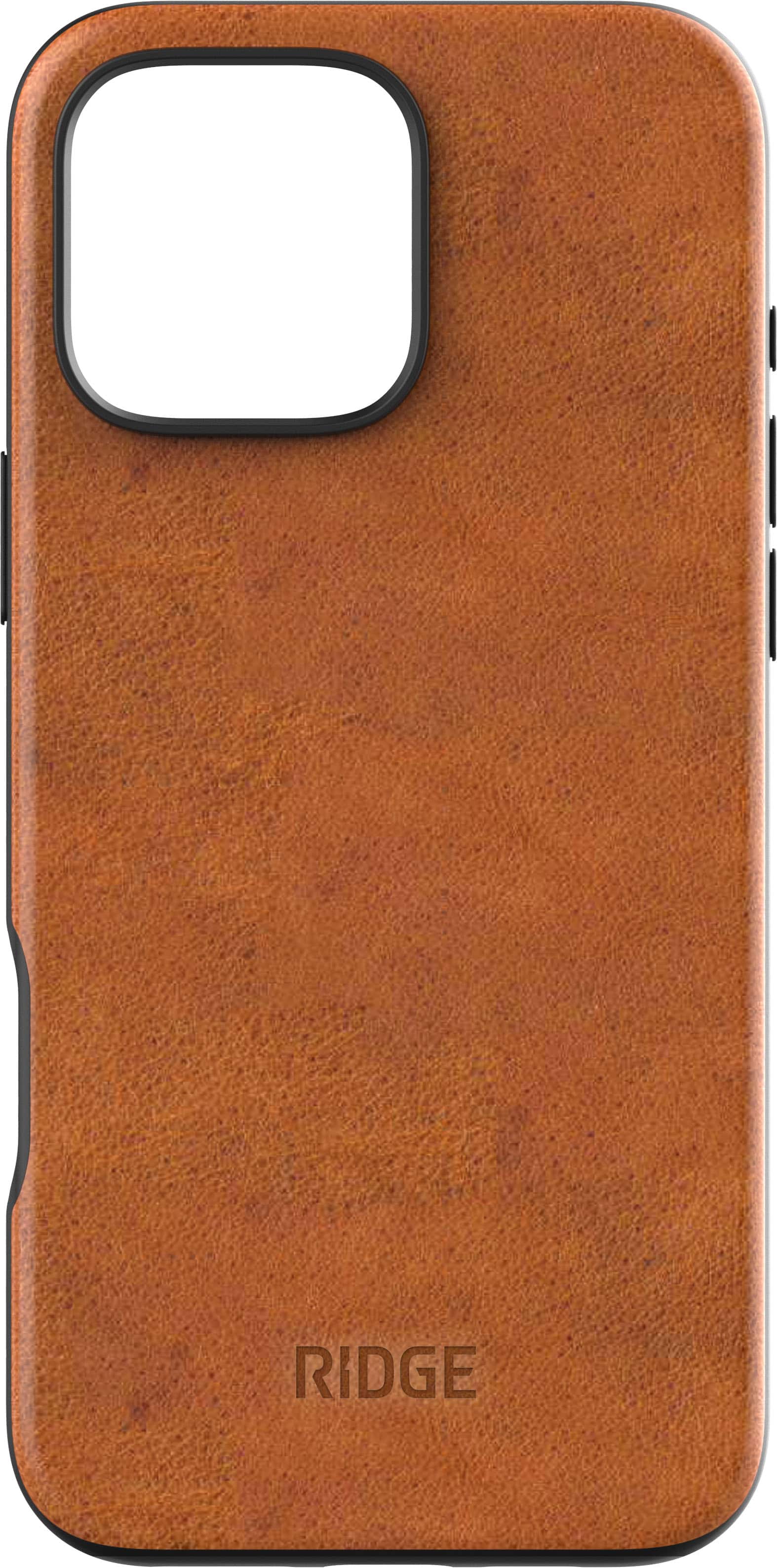 Front. The Ridge Wallet - Tobacco Brown Leather Case with MagSafe for Apple iPhone 16 Pro Max - Brown.