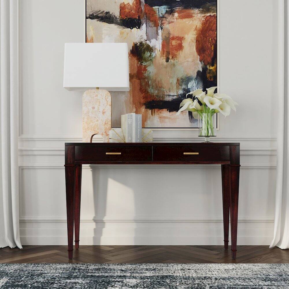 Alt View 4. Butler Specialty - Kai 2 Drawer 45" Wood Console Table - Dark Brown.