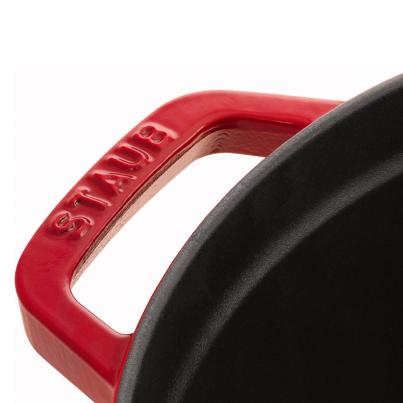 Alt View 4. Staub - Cast Iron Round Cocotte, Dutch Oven, 4-quart, serves 3-4, Made in France - Cherry.