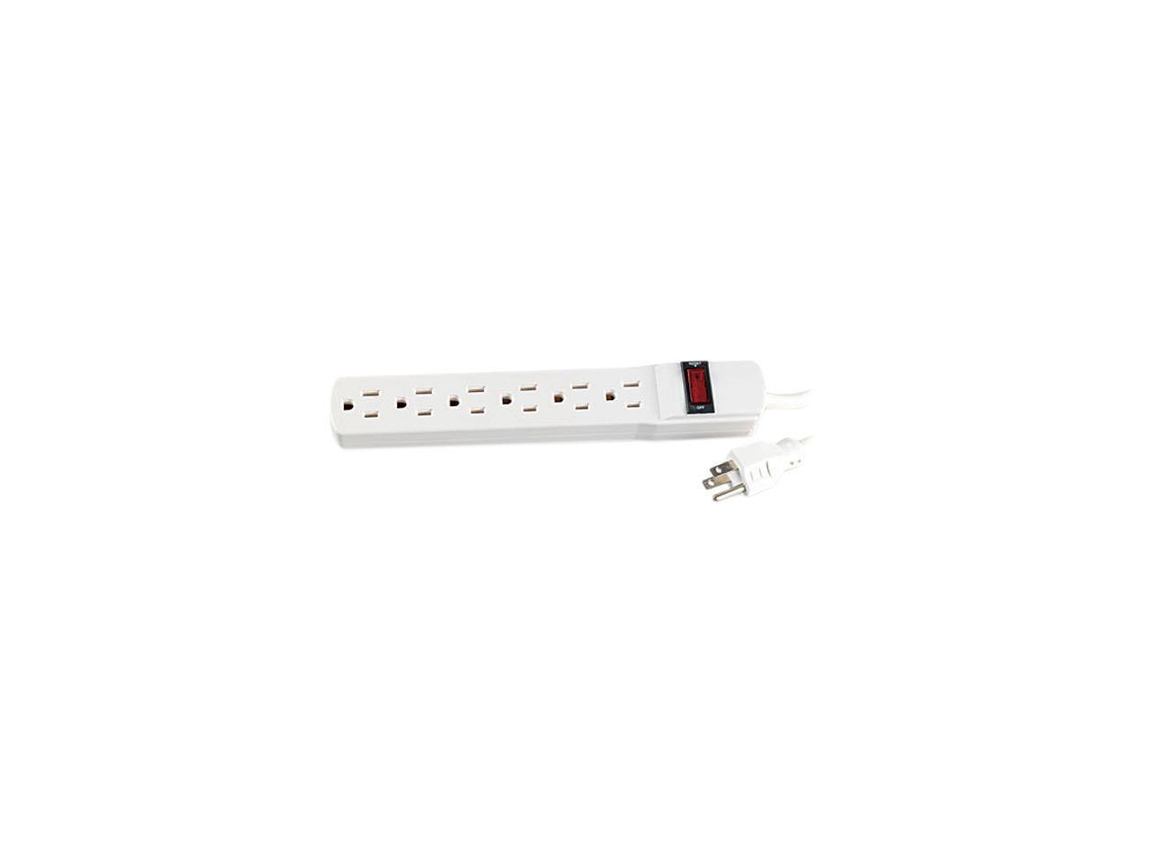 Alt View 3. Innovera - Innovera Six-Outlet Power Strip, 6-Foot Cord, 1-15/16 x 10-3/16 x 1-3/16, Ivory - Ivory.