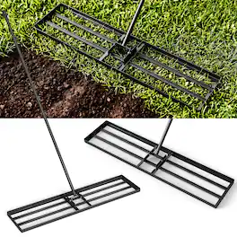 Costway - Lawn Leveling Rake 42" x 10" Heavy Duty Level Lawn Tool for Garden Backyard/Lawn - Black