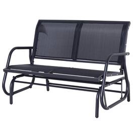 Hivvago - 2 Seater Mesh Outdoor Patio Swing Glider Dark Gray - Black