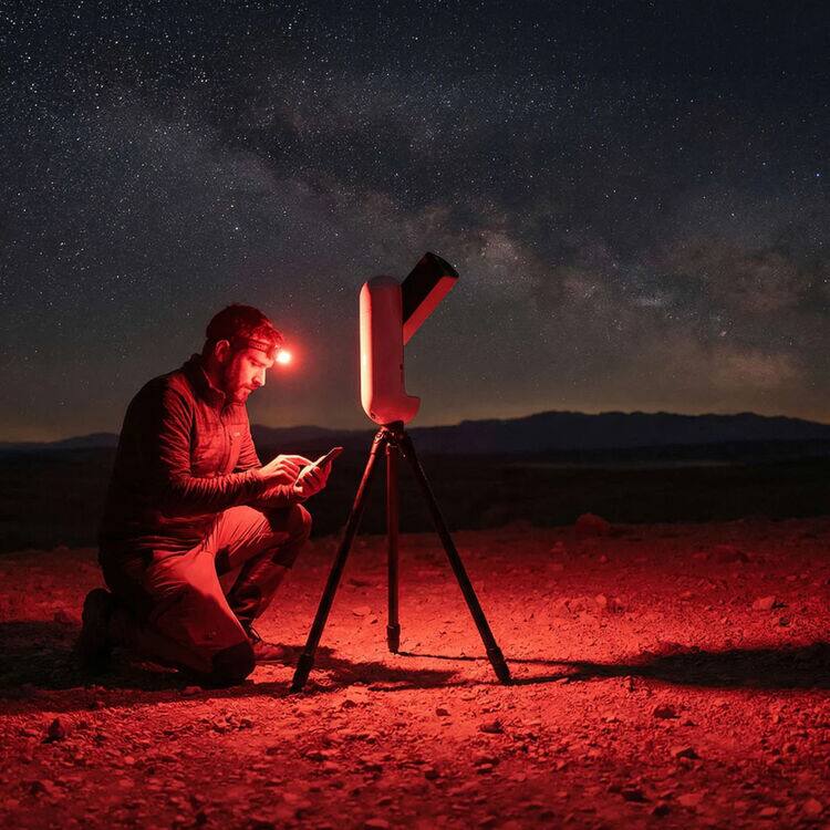 Alt View 1. Vaonis - Vaonis Vespera Pro 2 Smart Astrophotography Telescope w/ App Control, 11Hr Battery & Carbon Fiber Tripod - White.