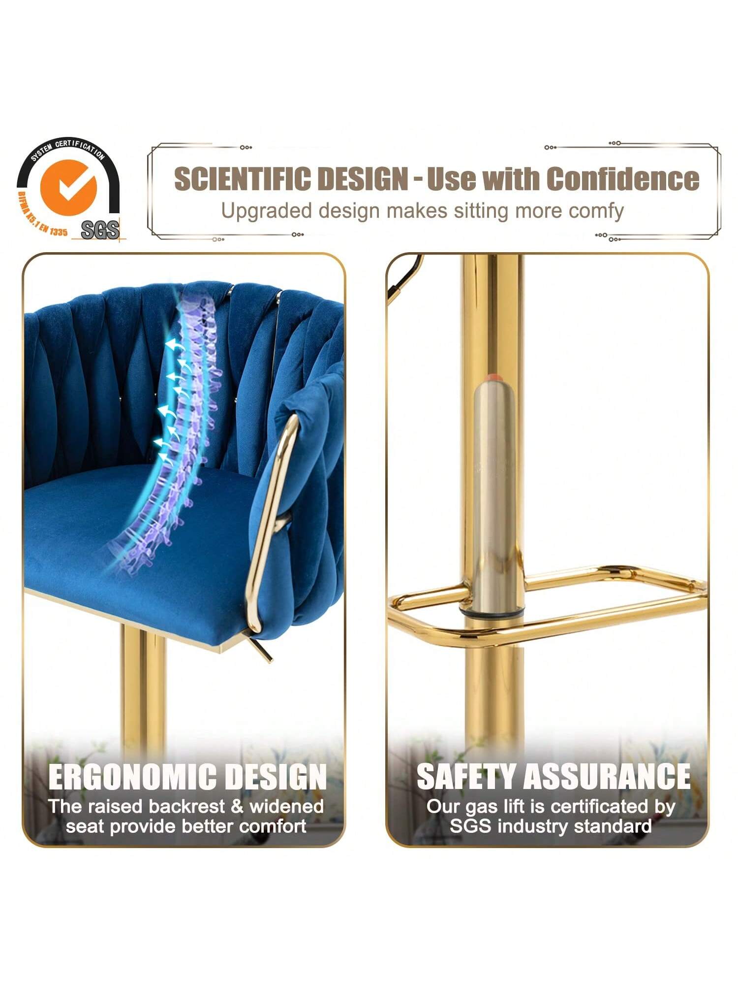 SYSTEM CERTIFICATION  
BIFMANS VALUE KS 1 EN 1335 SGS  

SCIENTIFIC DESIGN - Use with Confidence  
Upgraded design makes sitting more comfy  

ERGONOMIC DESIGN  
The raised backrest & widened seat provide better comfort  

SAFETY ASSURANCE  
Our gas lift is certified by SGS industry standard
