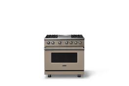 Viking - 36"W. 4 Burner Pro 5 Series 5.6 Cu. Ft. Freestanding Sealed LP Dual Fuel Convection Range/Griddle - Nantucket - Nantucket
