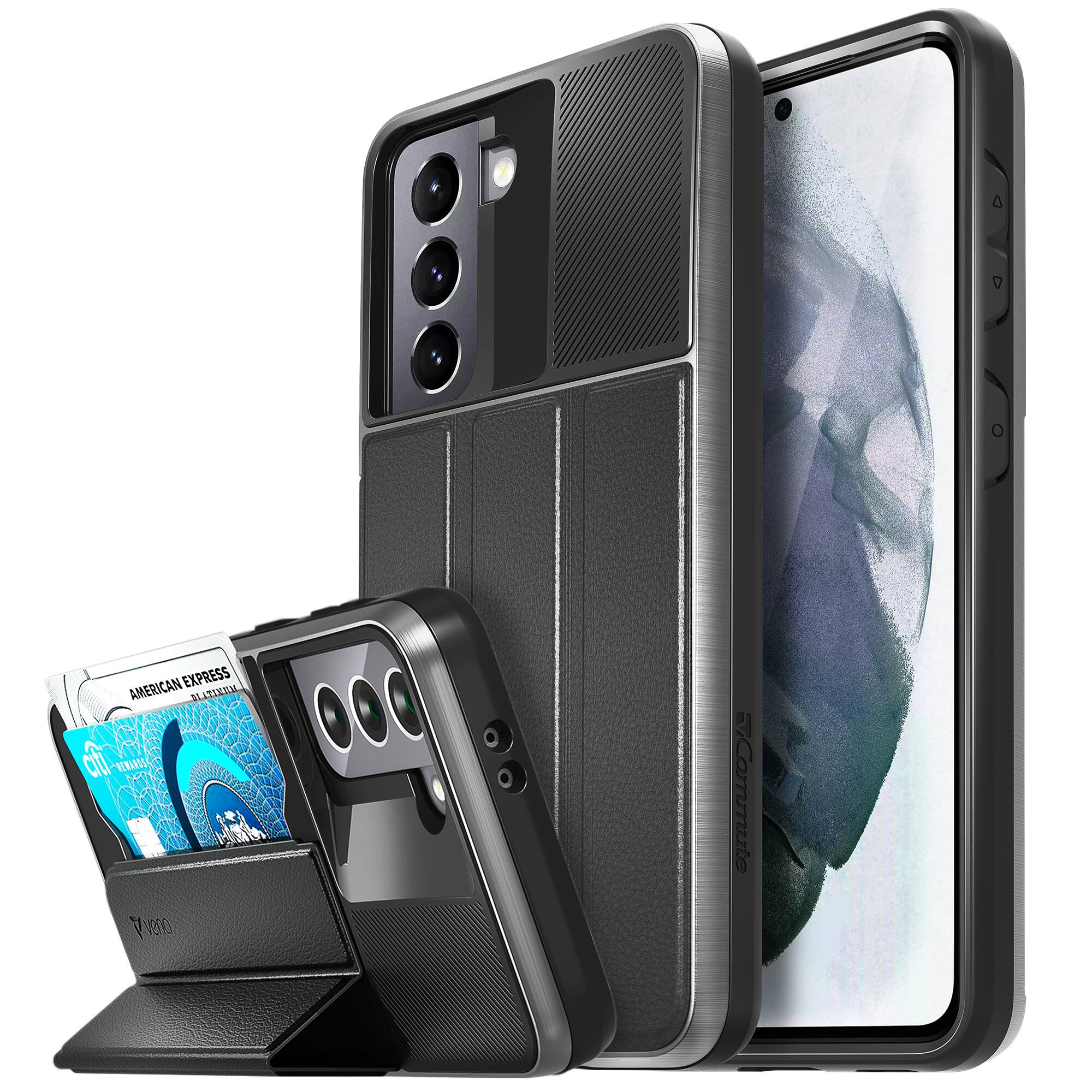 Alt View 11. Vena - vCommute Wallet Case for Samsung Galaxy S21 - Space Gray.