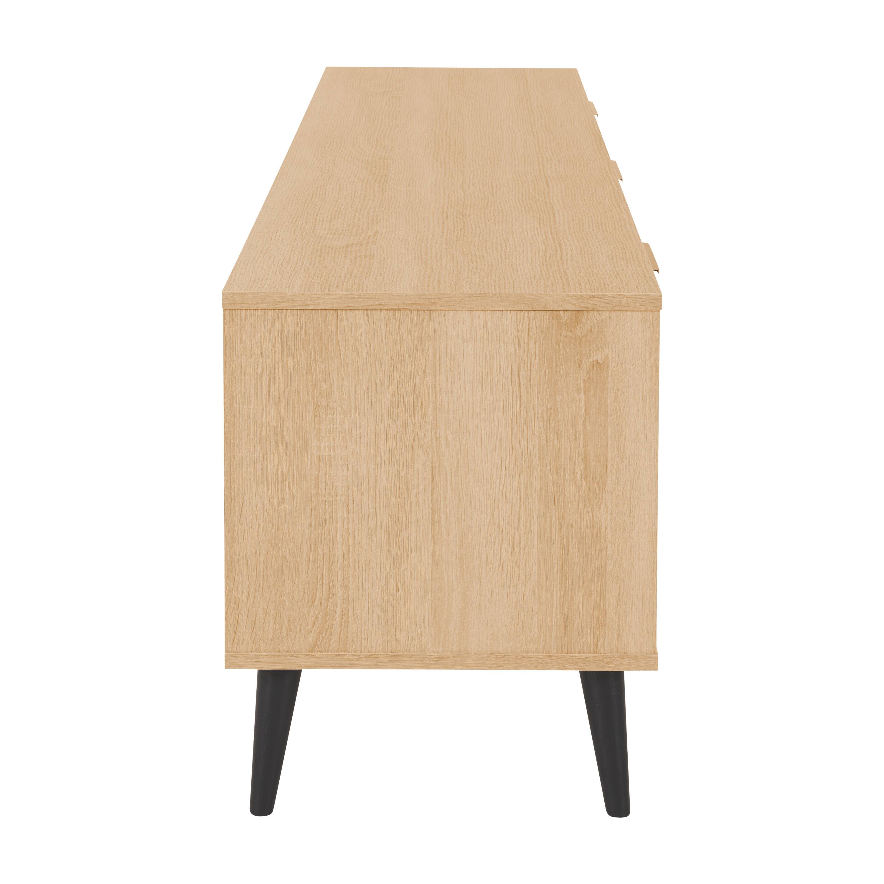 Alt View 1. CorLiving - Cole Collection TV Stand with Enclosed Cabinets for Most TVs up to 85" - Light Wood.