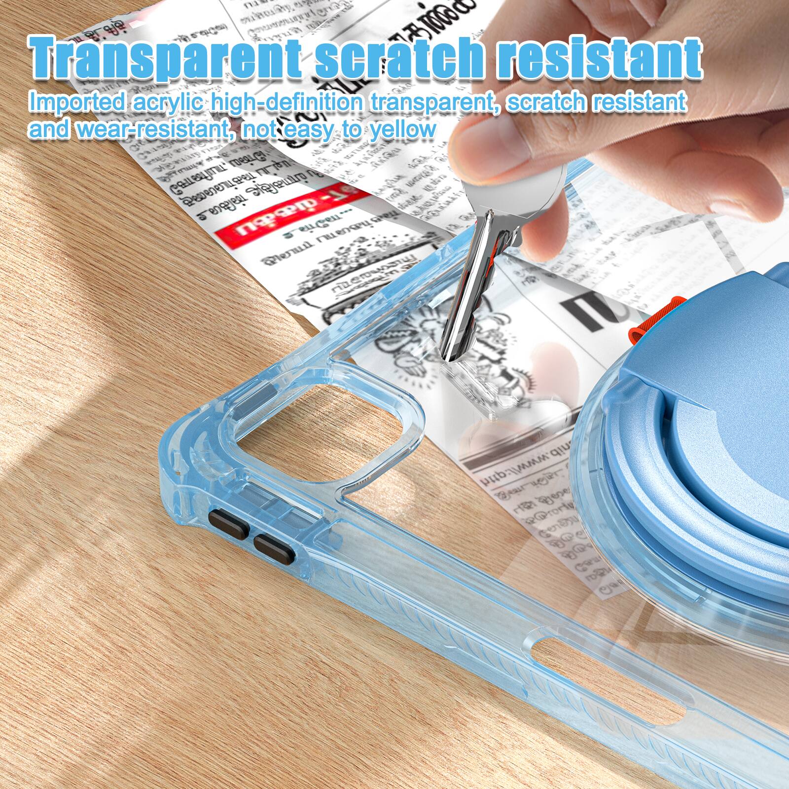 Transparent scratch resistant  
Imported acrylic high-definition transparent, scratch resistant and wear-resistant, not easy to yellow