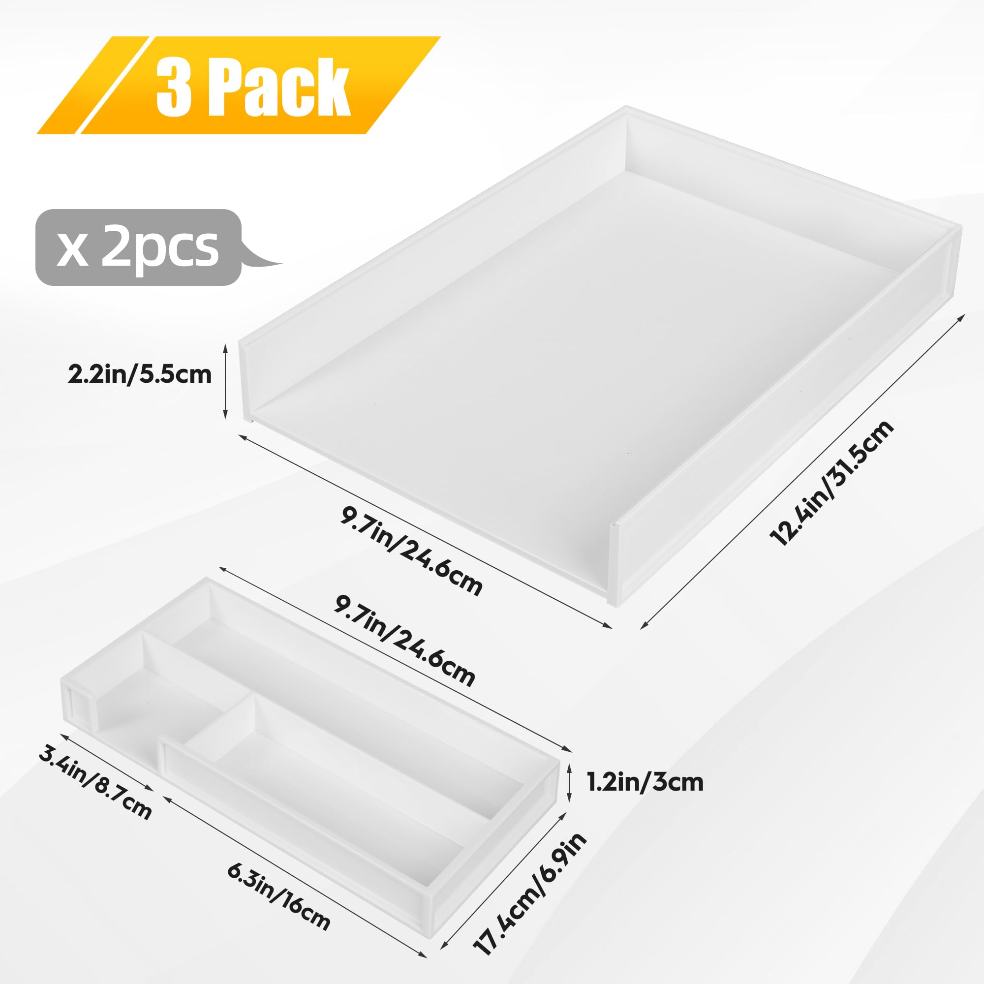 Dapper Styles 3 Tier Stackable Letter Tray Paper Organizer Desk For ...