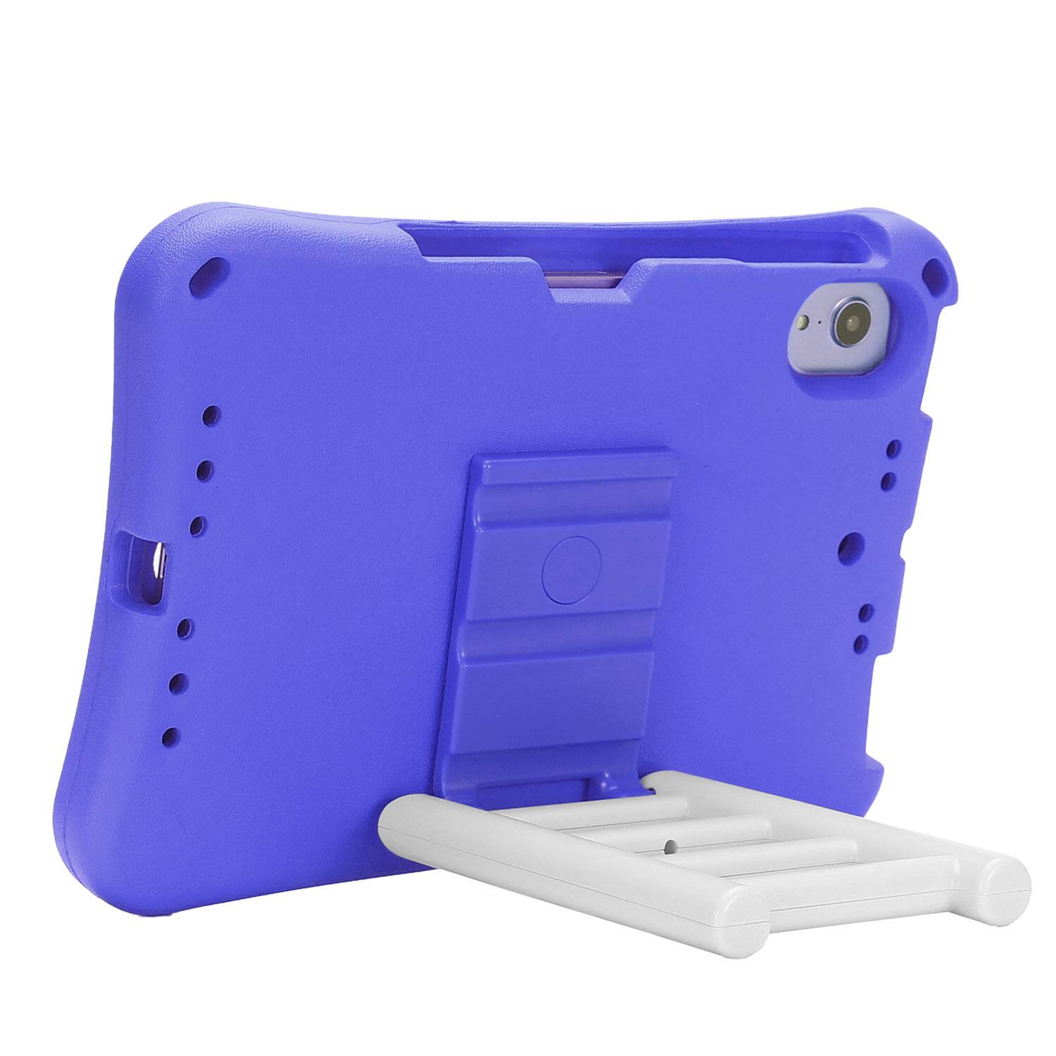 Left. Dteck - for Apple iPad mini (A17 Pro) 2024/iPad mini 6th Gen 8.3-inch 2021 Rugged Case,Shockproof TPU Cover with Rotating Stand - Purple.