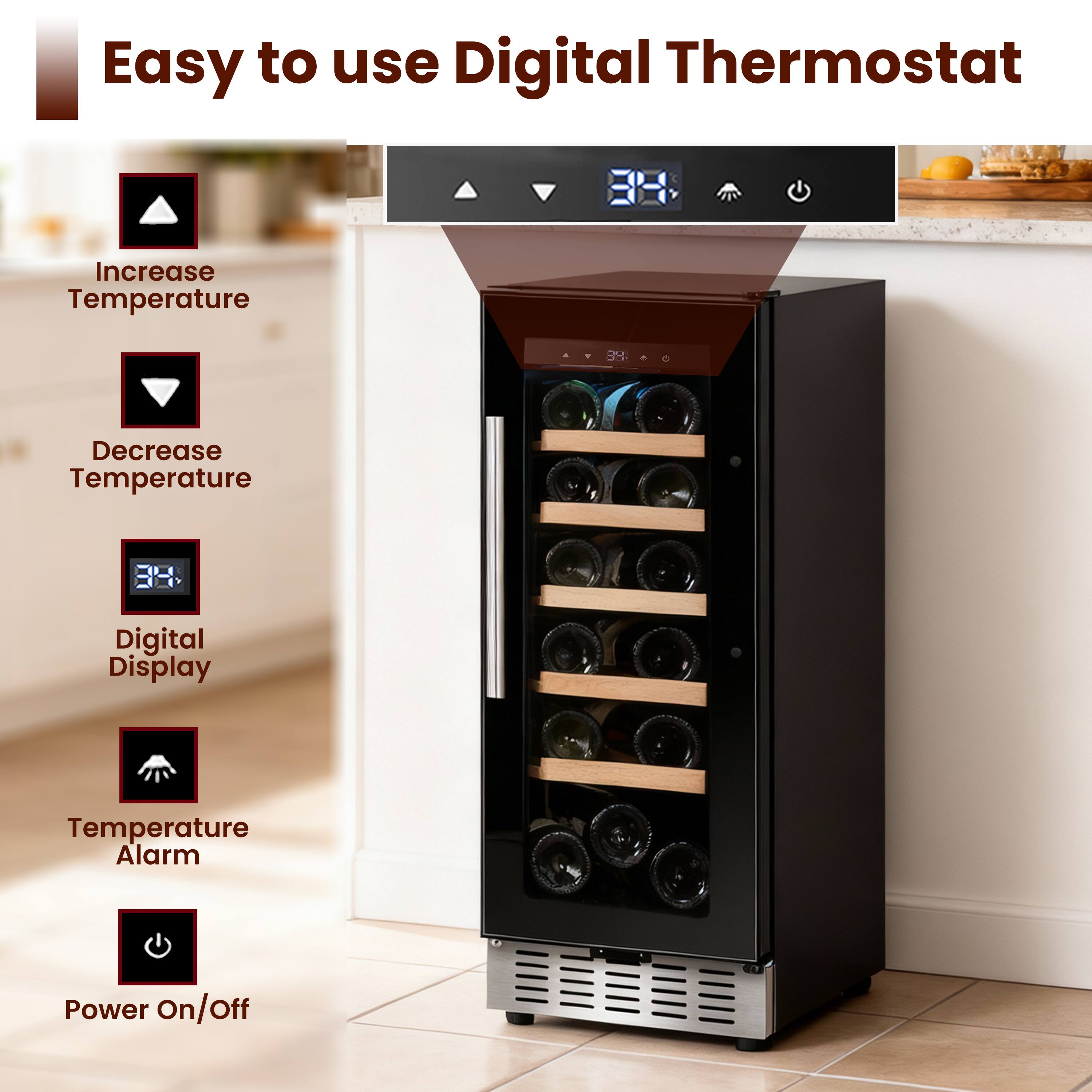 Equator 11 inch 18 Bottle Wine Cooler, Refrigerator Built In